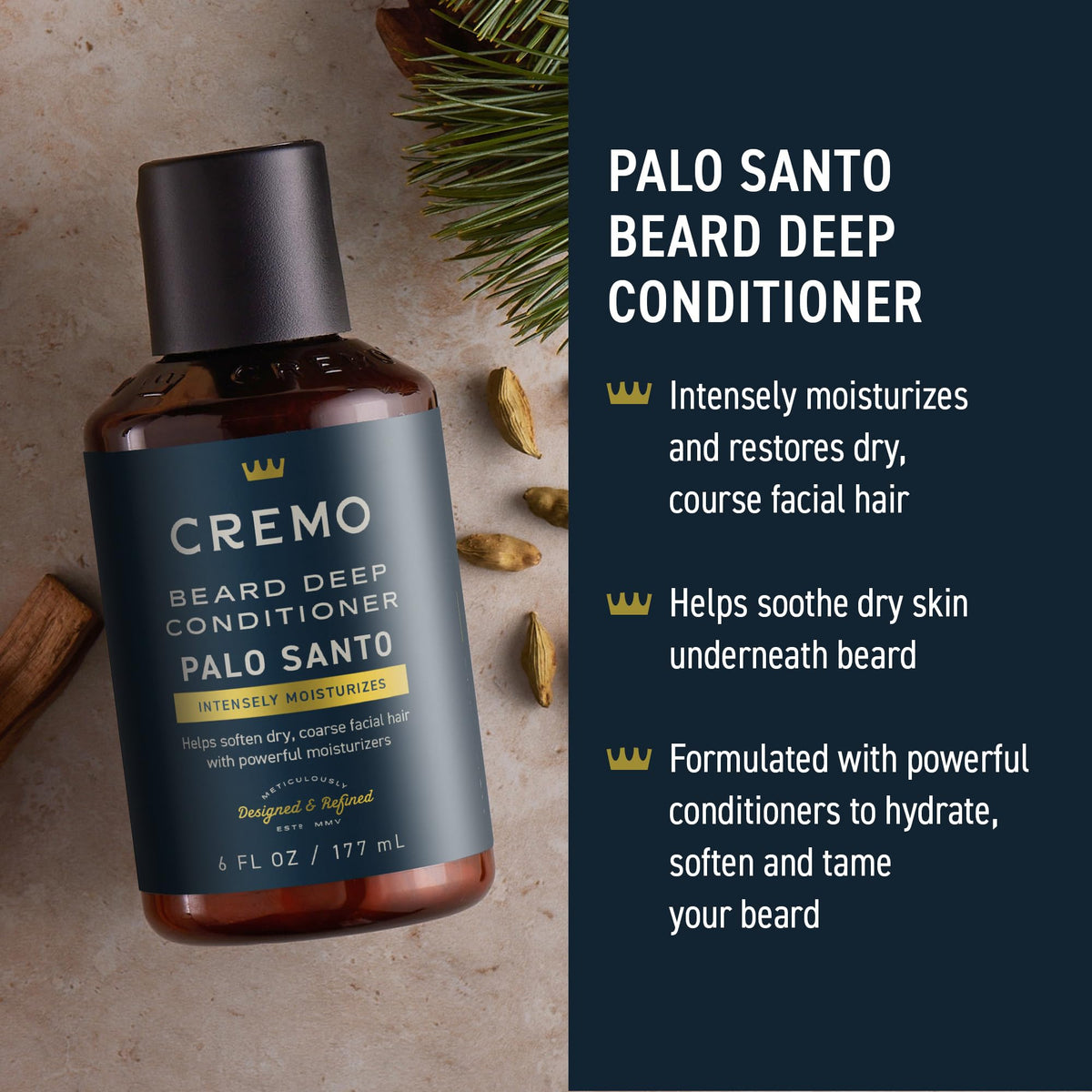 Cremo Beard Kit for Men - Wash, Conditioner, Beard Oil, Brush & Shear Set – packaging and label