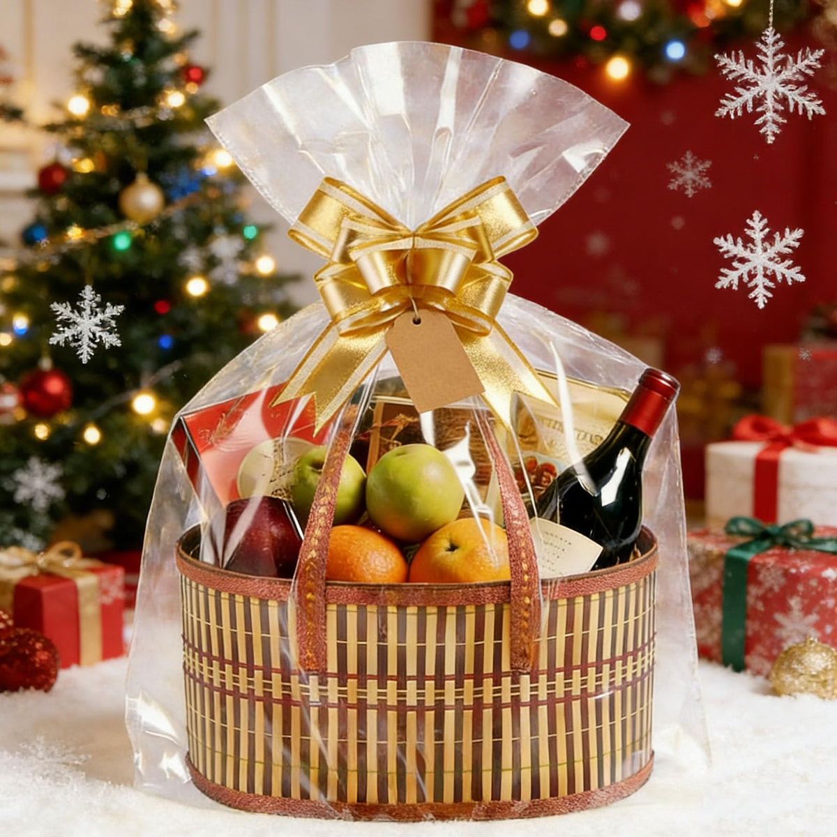 12 Set Baskets for Gifts Empty Bulk Large Woven Bamboo Gift - Premium Selection Official Imagery - 6