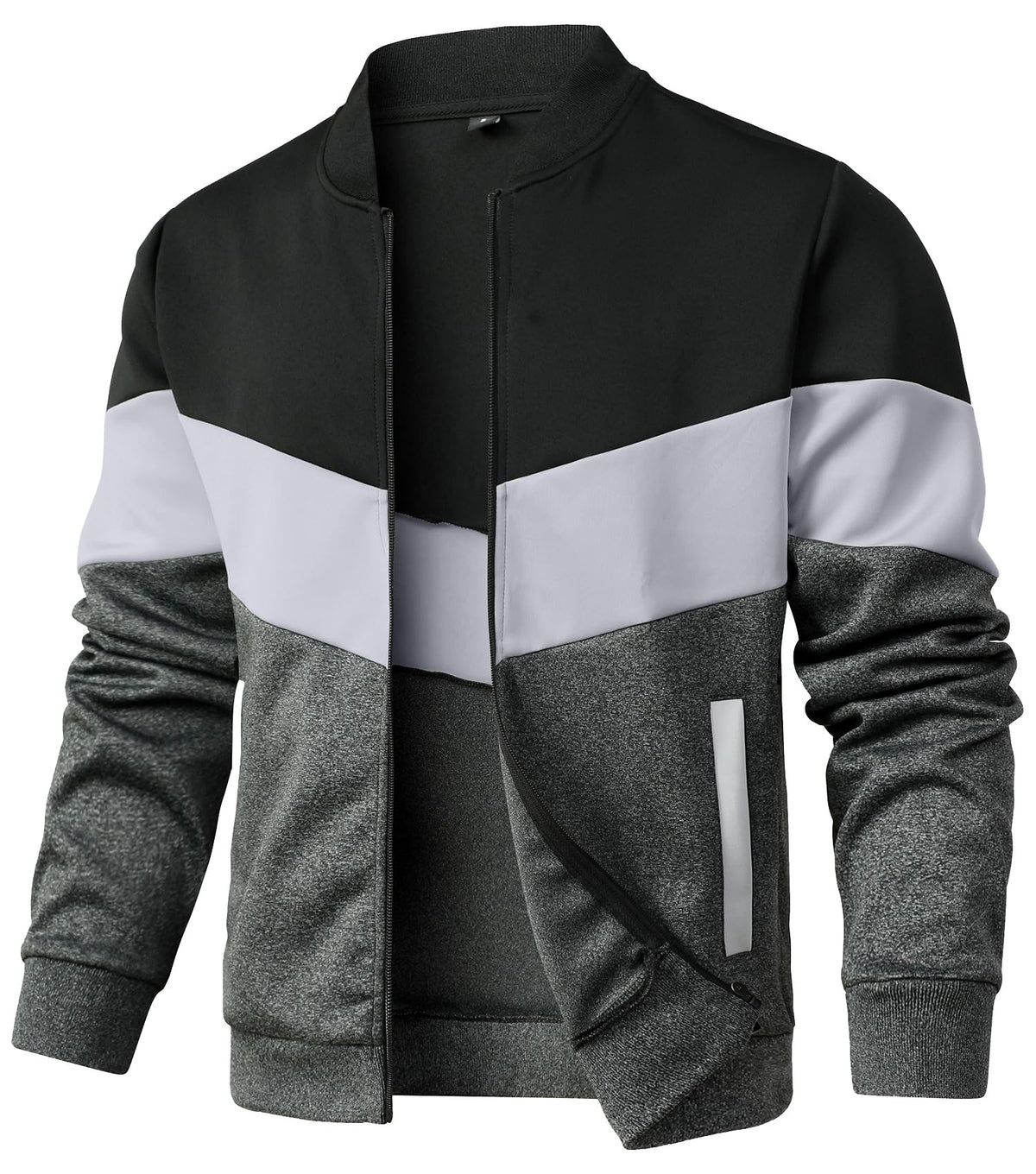 Mens Lightweight Jacket Casual Bomber Jacket Color Block - HYPESTFIT Official Imagery - 8