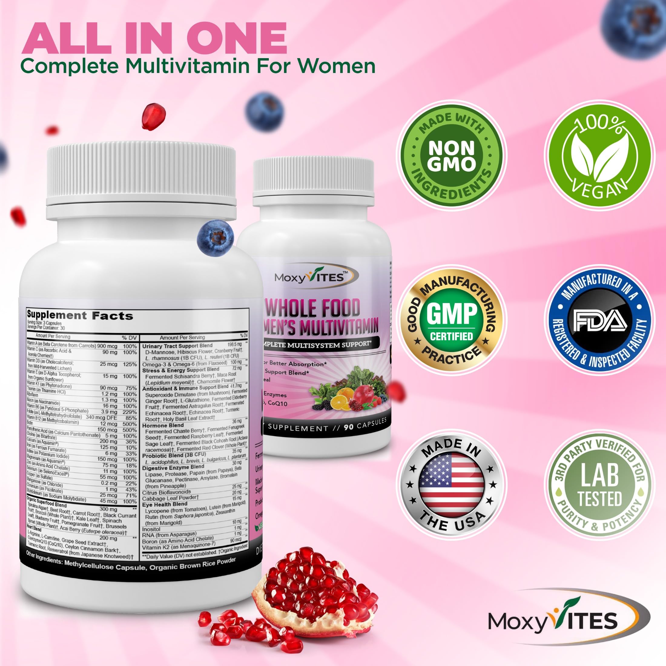 MoxyVites Methylated Multivitamin Women 90 Vegan Caps