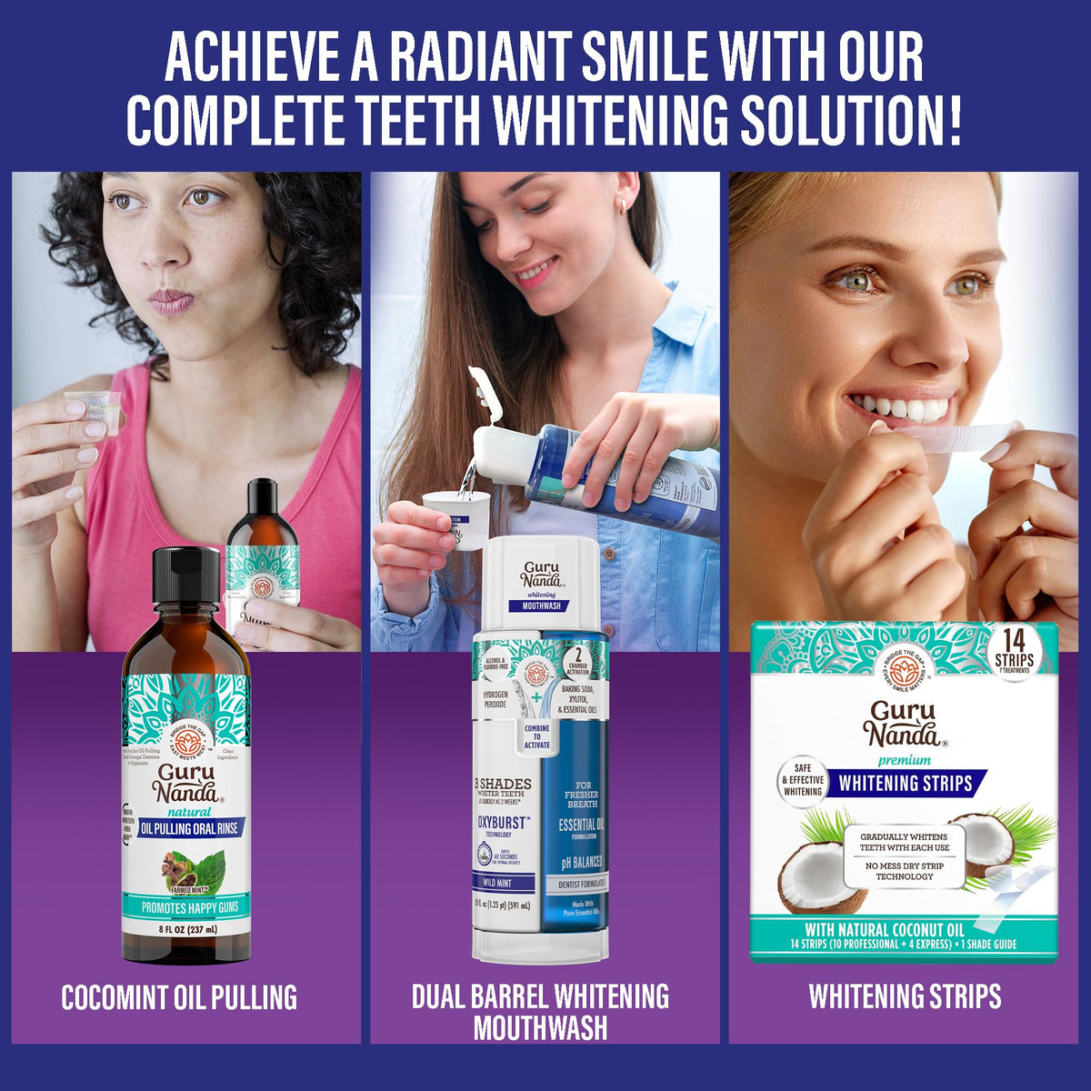 GuruNanda Total Smile Makeover Oral Care Kit Teeth Whitening - GuruNanda Official Imagery - 6