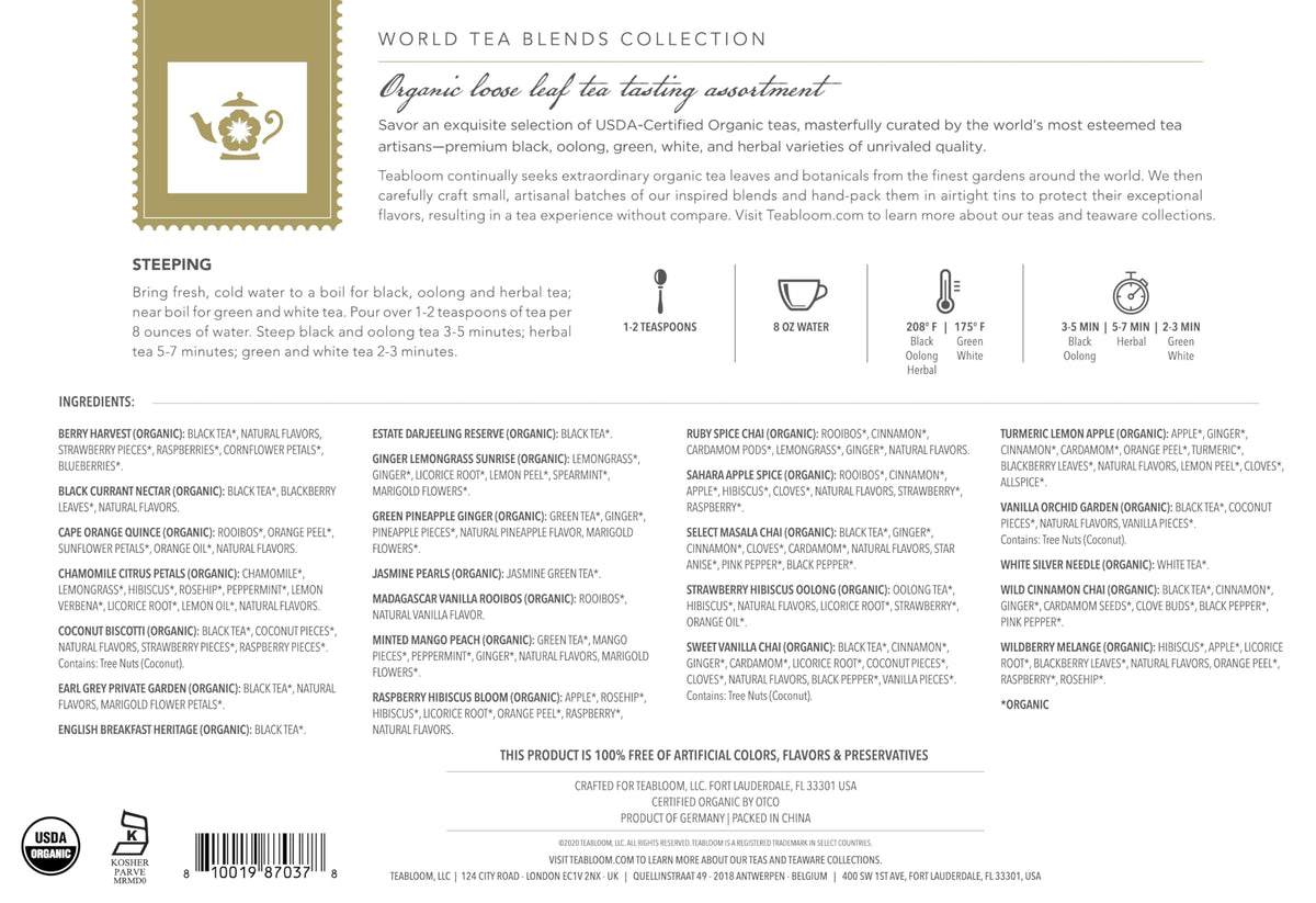 Teabloom Exceptional Organic Kosher Certified Loose Leaf Tea - Teabloom Official Imagery - 5