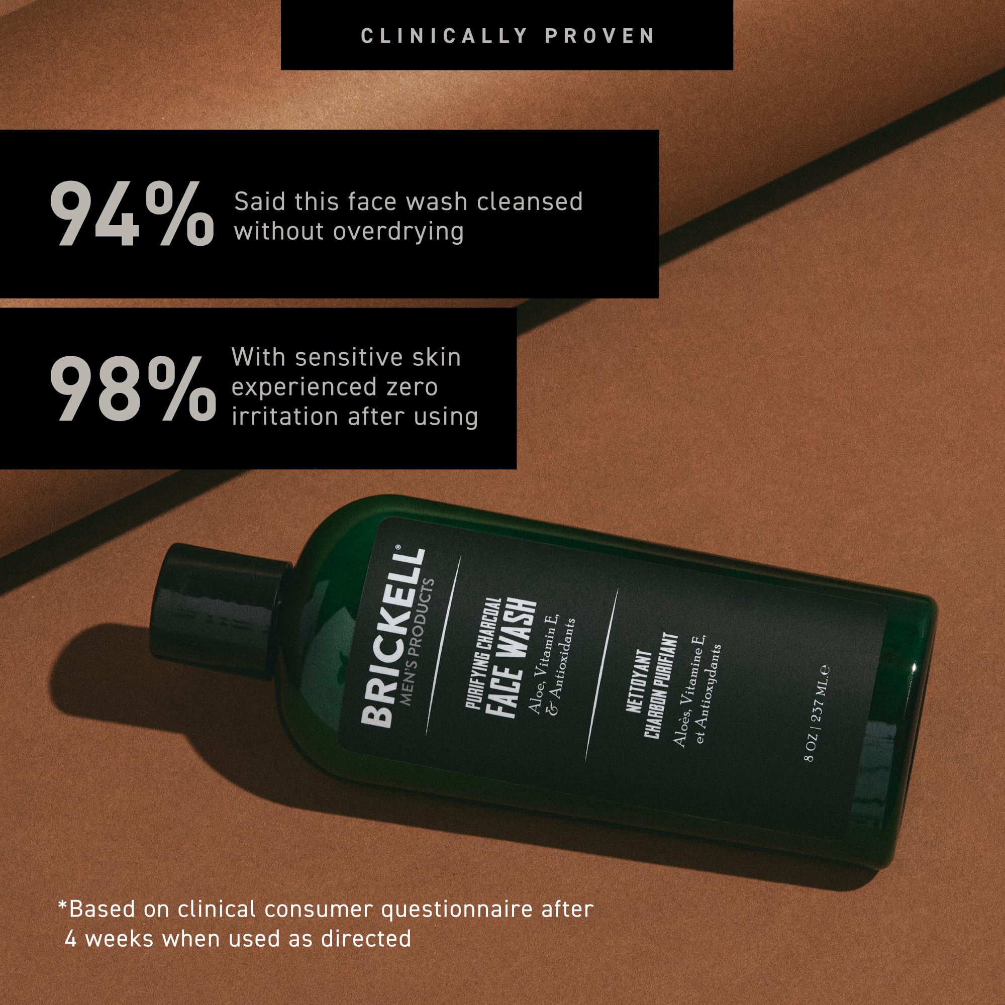 Brickell Men's Purifying Charcoal Face Wash 8oz Scented
