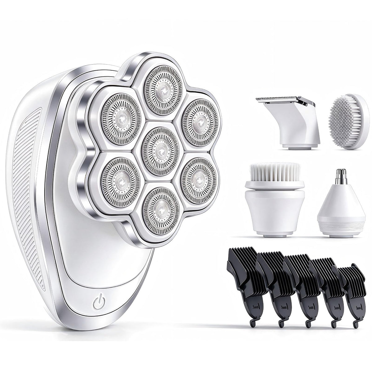 Burtily 5-in-1 Electric Razors for Women, 7D Floating Head Electric Shavers for Women Full Body Legs - IPX7 Waterproof W