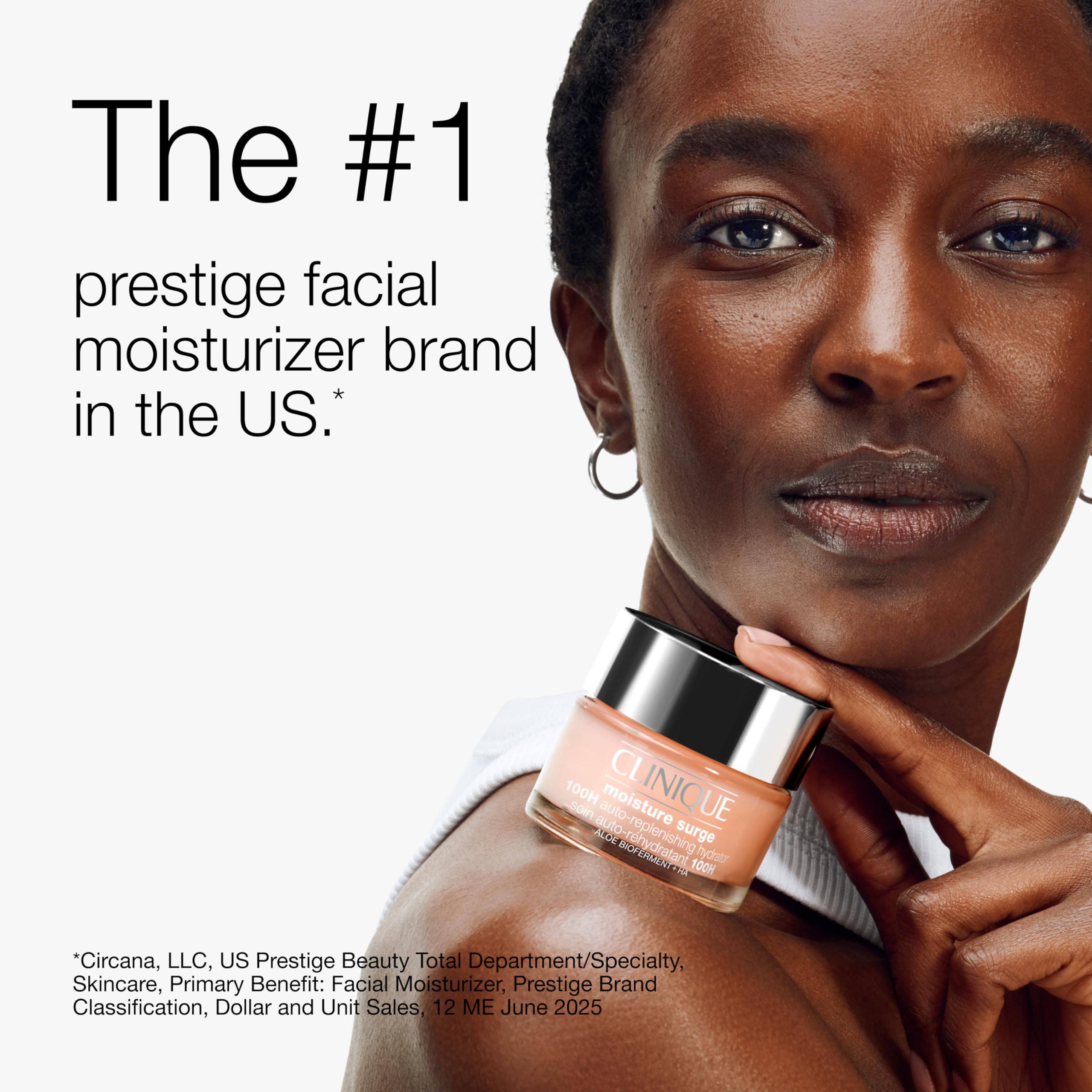 Clinique Moisture Surge 100H Auto-Replenishing Hydrator Oil Free Face Moisturizer | With Hyaluronic Acid, Aloe Bioferment and Vitamins C + E | For All Skin Types | Hydrating + Moisturizing, 1.7 Fl Oz