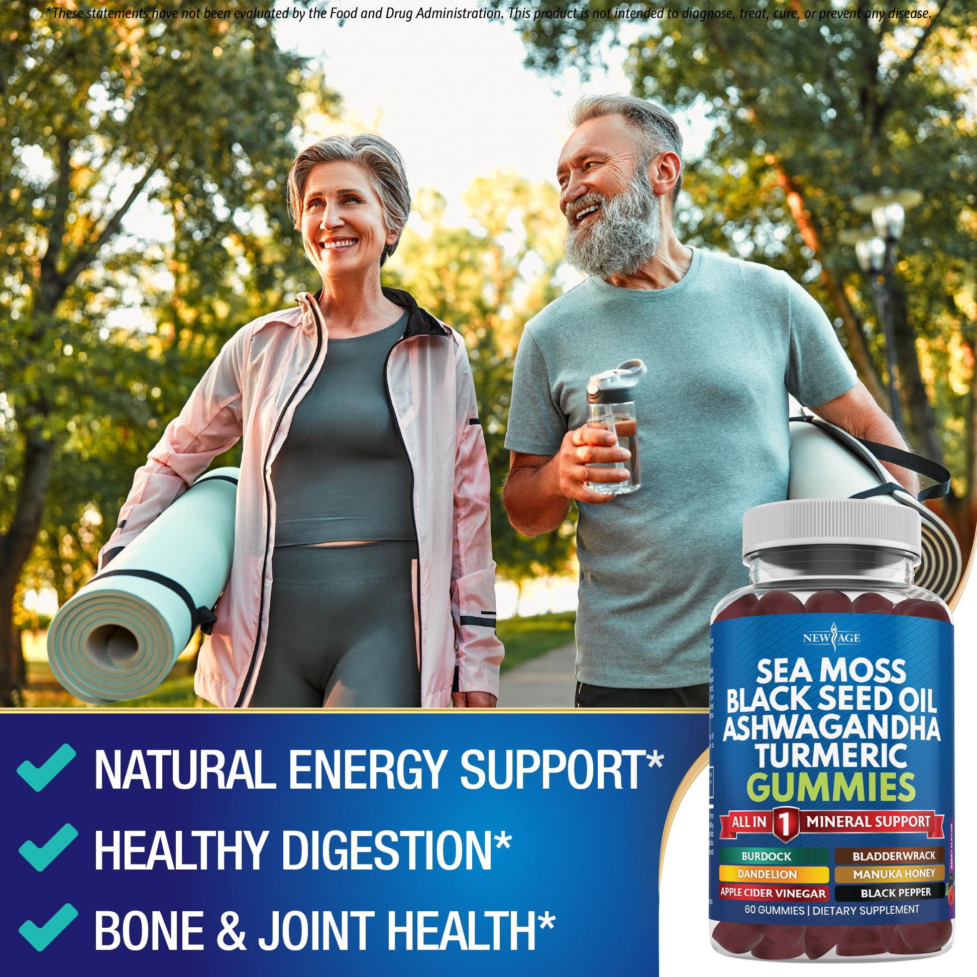 NEW AGE Sea Moss Gummies 10-in-1 – 120 Count