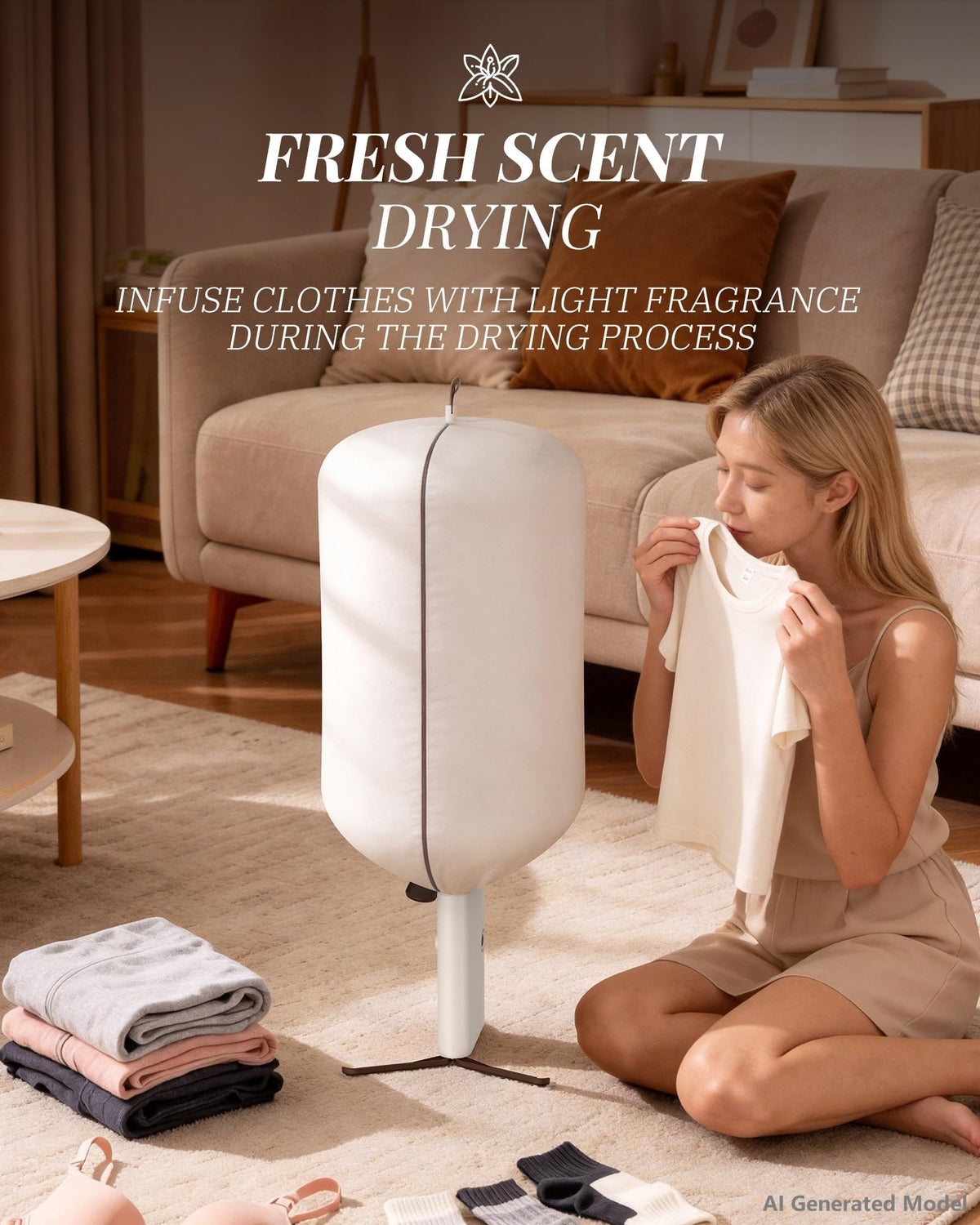 Portable Dryer for Clothes 3 6 9 Hr Timer Fragrance Disc UV - zylo Official Imagery - 8