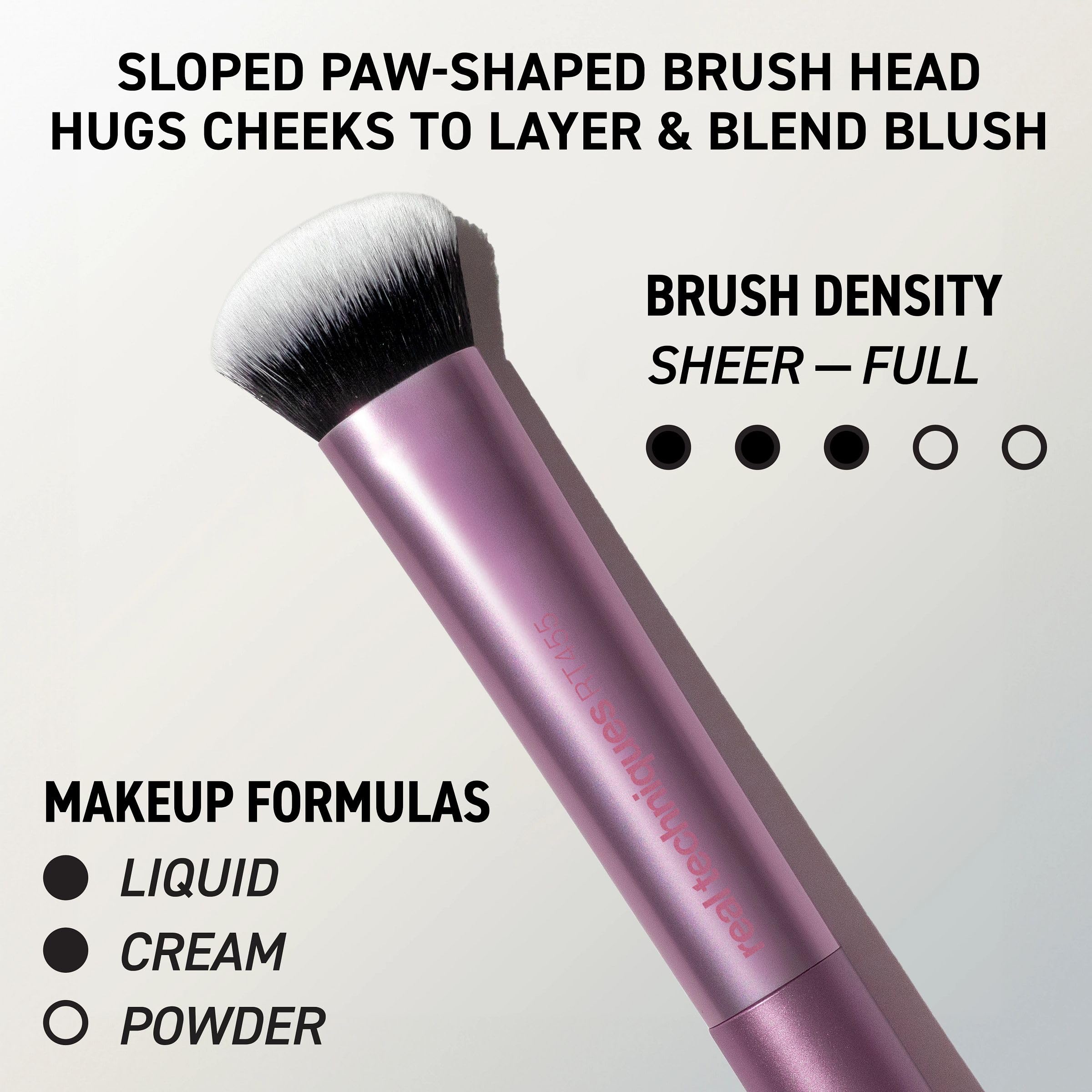 Real Techniques Big Blends Energy Brush and dual-sided puff kit, 6-piece cosmetic brush set for makeup application.