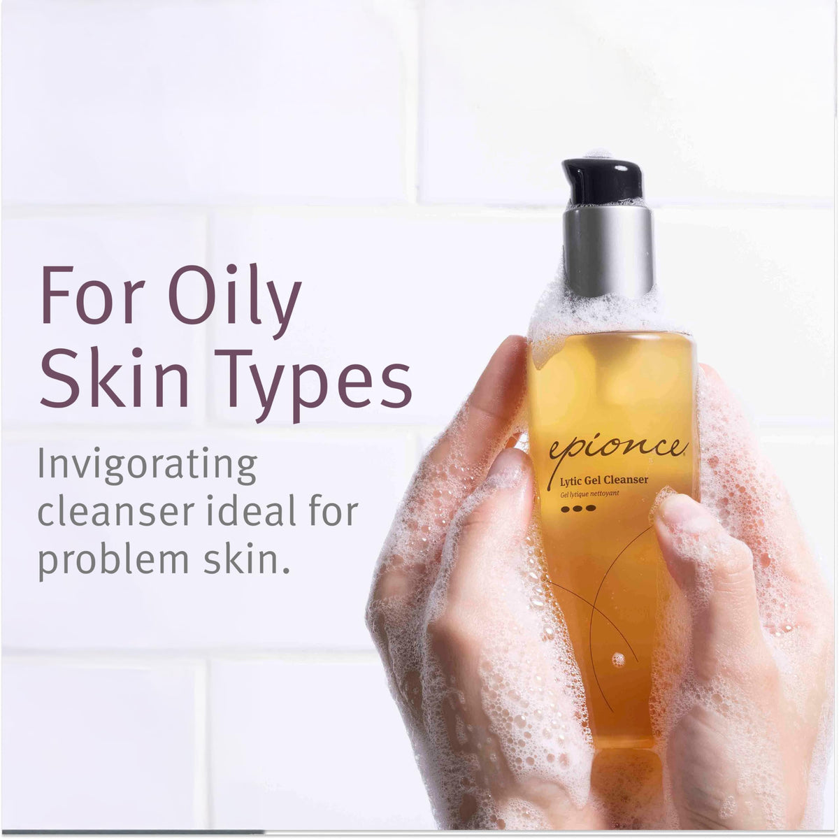 Epionce Lytic Gel Cleanser Gentle Foaming Face Wash Blemish Makeup Remover – close-up detail