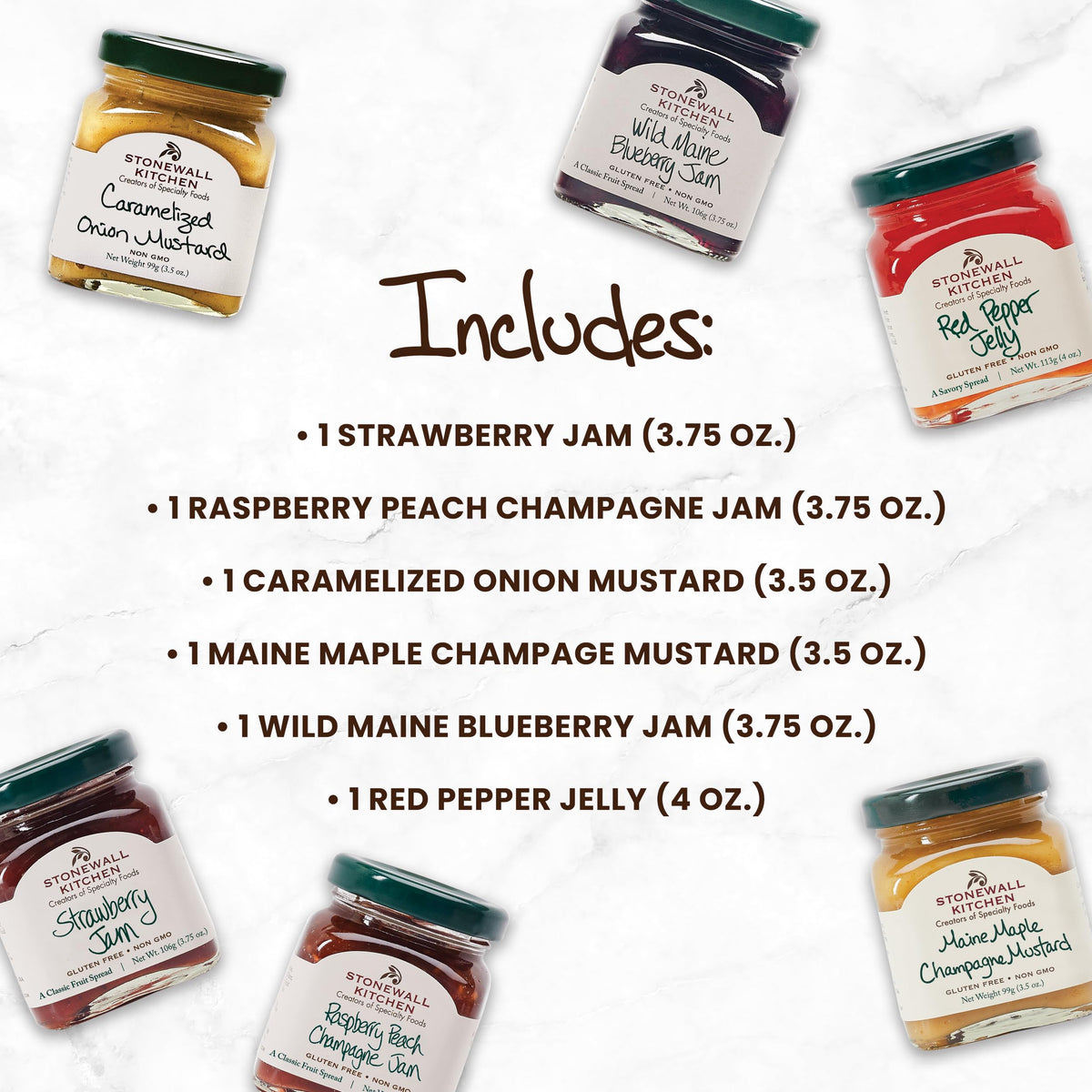 Stonewall Kitchen Classic Sampler Collection 6 Piece Gift - Stonewall Kitchen Official Imagery - 6