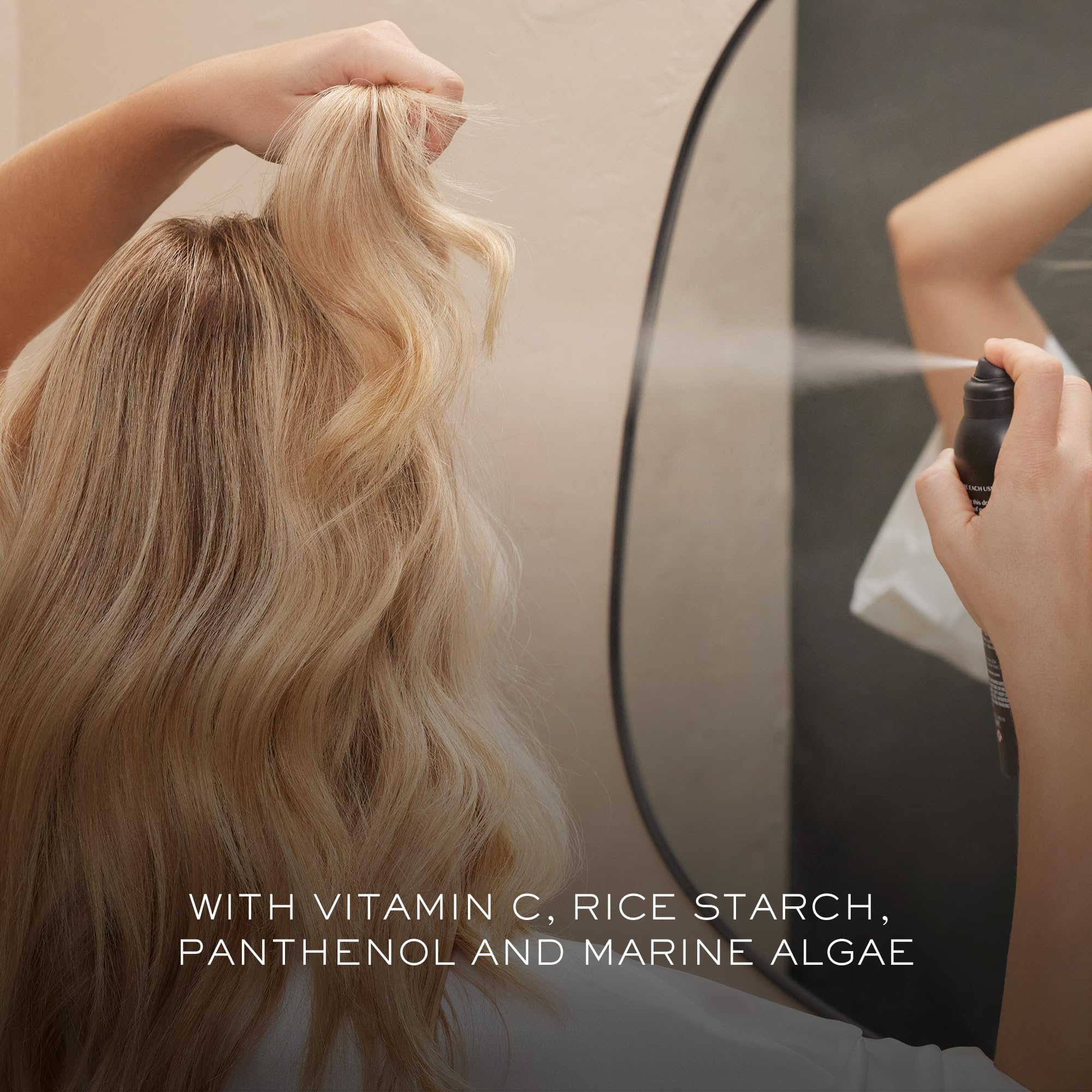 Kristin Ess volumizing vitamin C dry shampoo spray for oily hair, with fresh pear scent, absorbs oil, reduces frizz, sulfate-free.