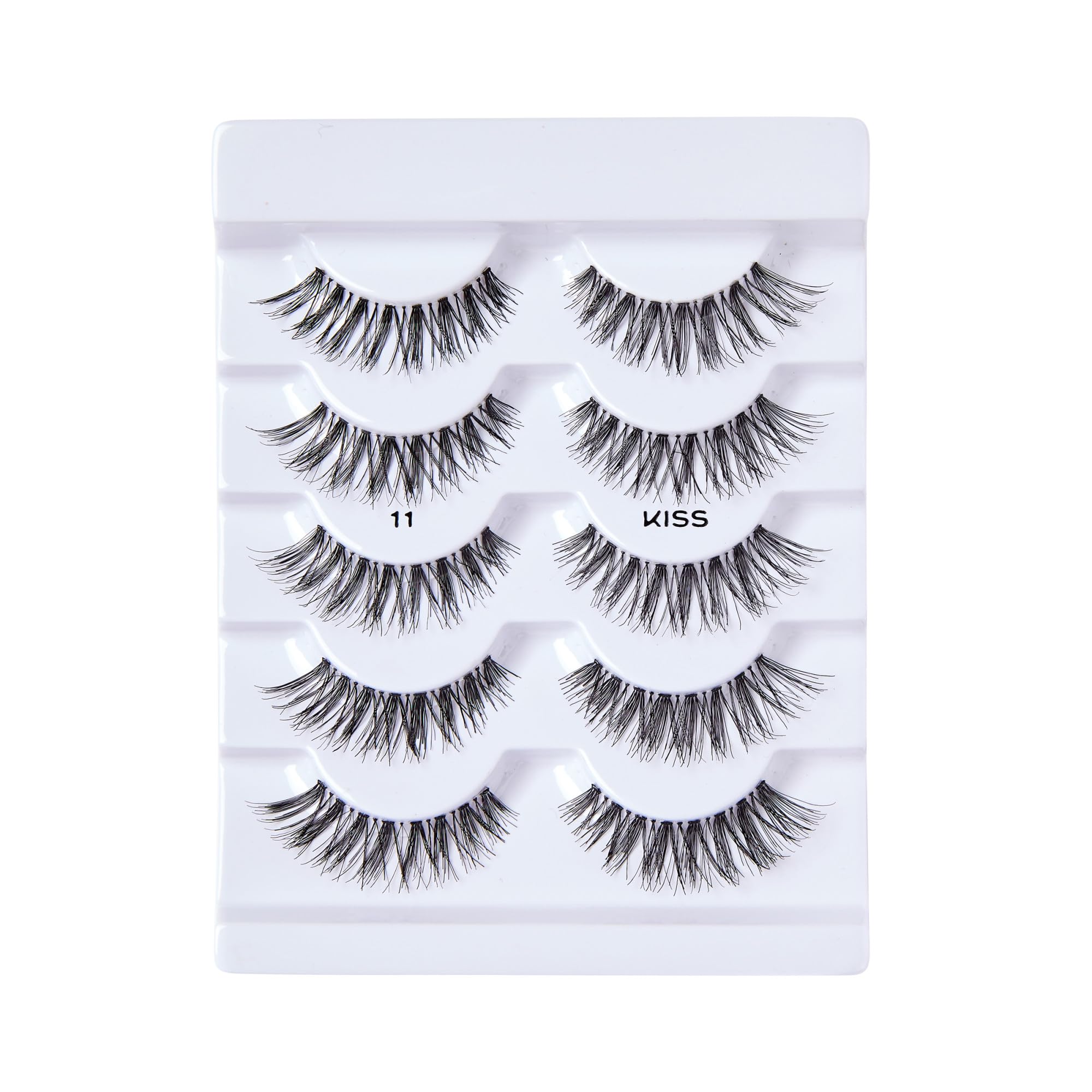 KISS So Wispy false eyelashes with 12mm lash clusters, five pairs, reusable, easy to apply for natural, wispy eye look.
