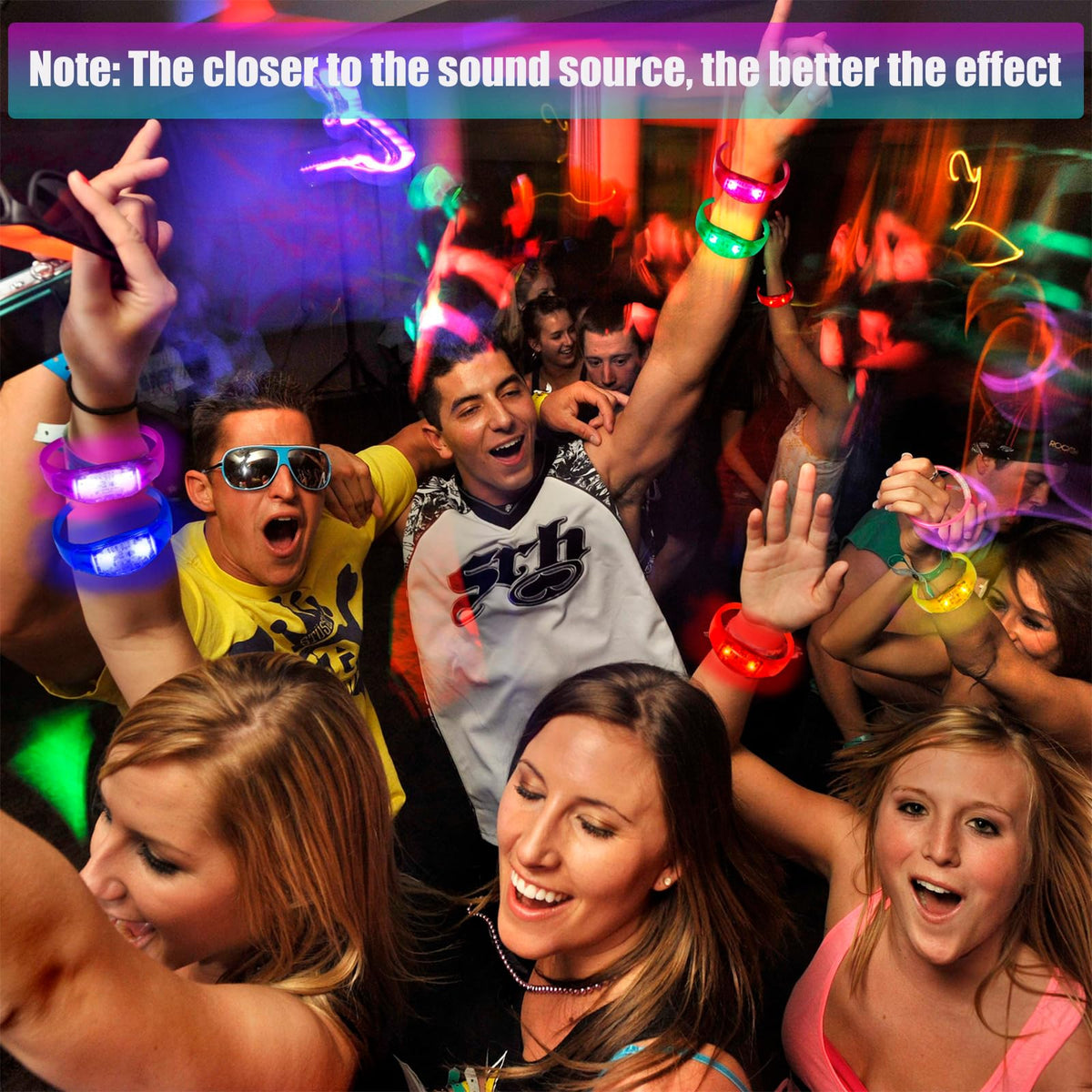 50 PCS Voice Activated Sound Control LED Flashing Bracelet - Dhseinat Official Imagery - 5