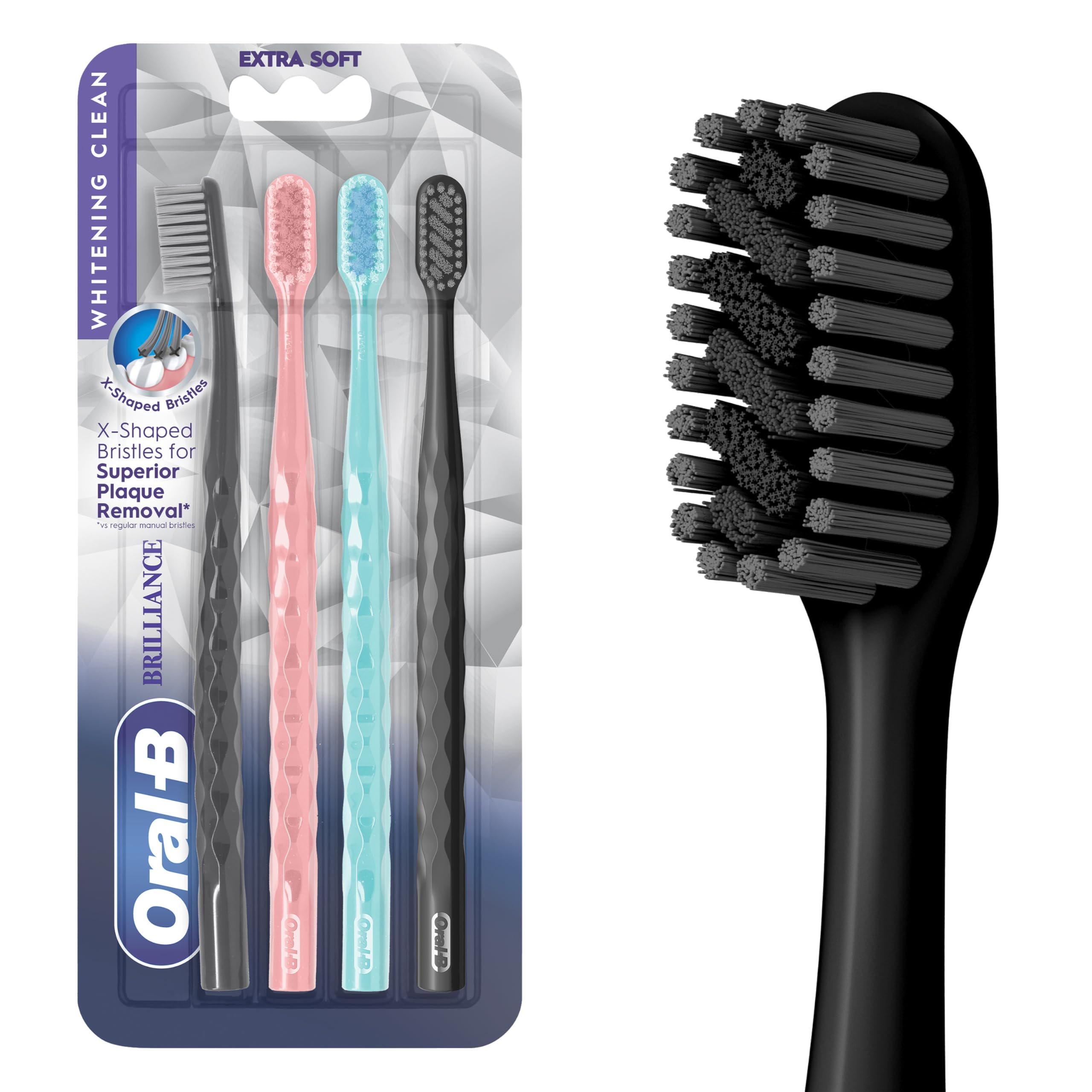 Oral-B 3D White Brilliance toothbrushes, 4 Count Toothbrush - Product Imagery
