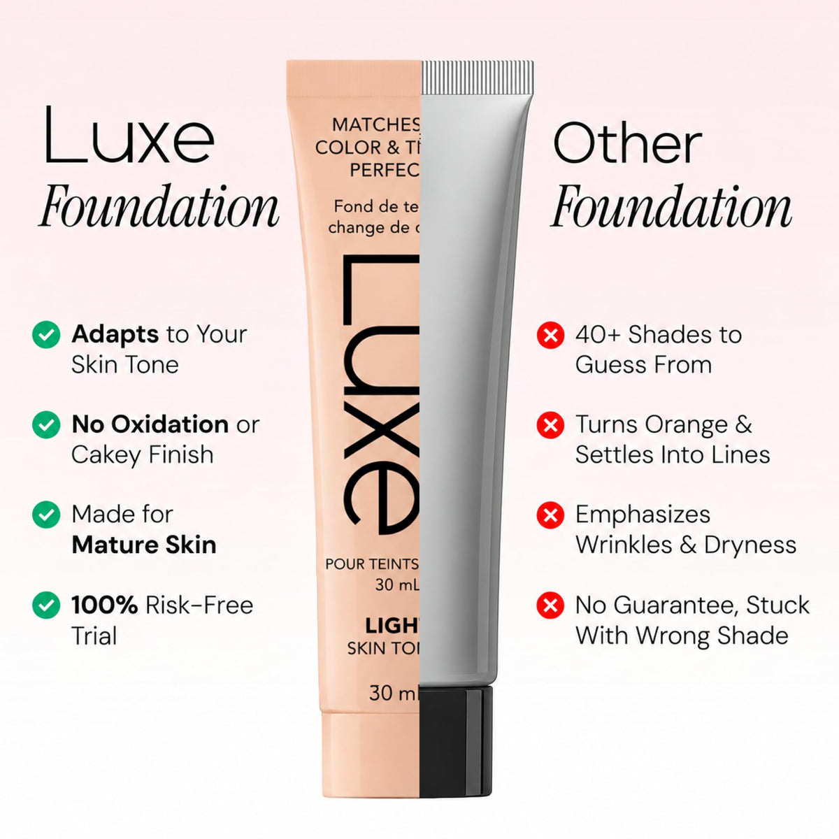 Luxe Color Changing Foundation for Mature Skin - Luxe Cosmetics Official Imagery - 6