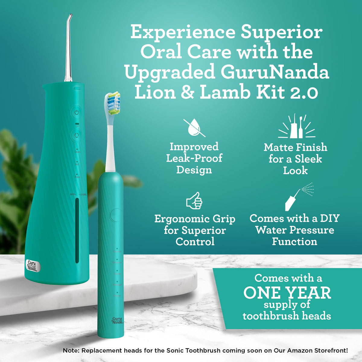 GuruNanda Electric Toothbrush Water Flosser 4 Toothbrush - GuruNanda Official Imagery - 3