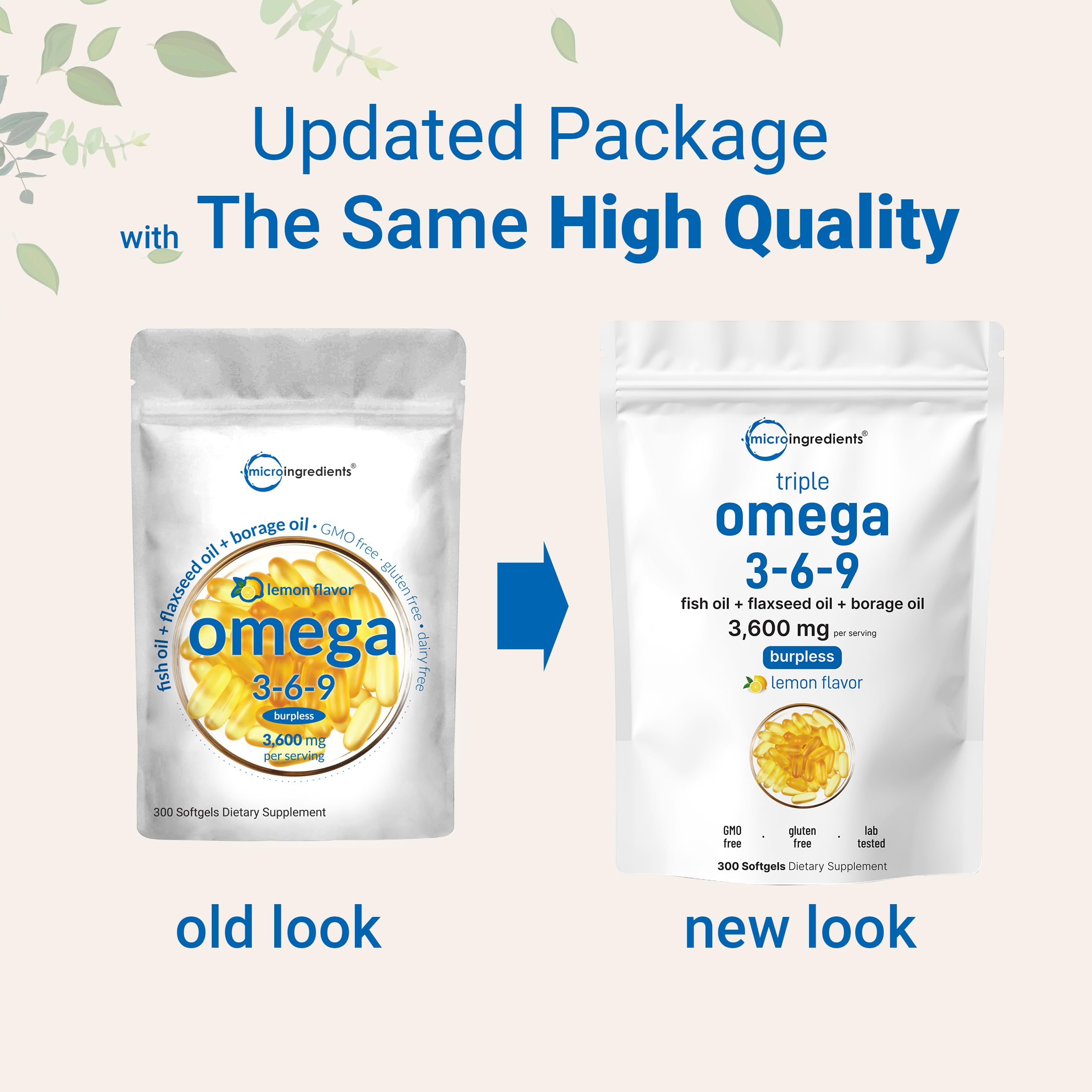 Ultra Omega 3-6-9 3600mg 300 Burpless Softgels Lemon