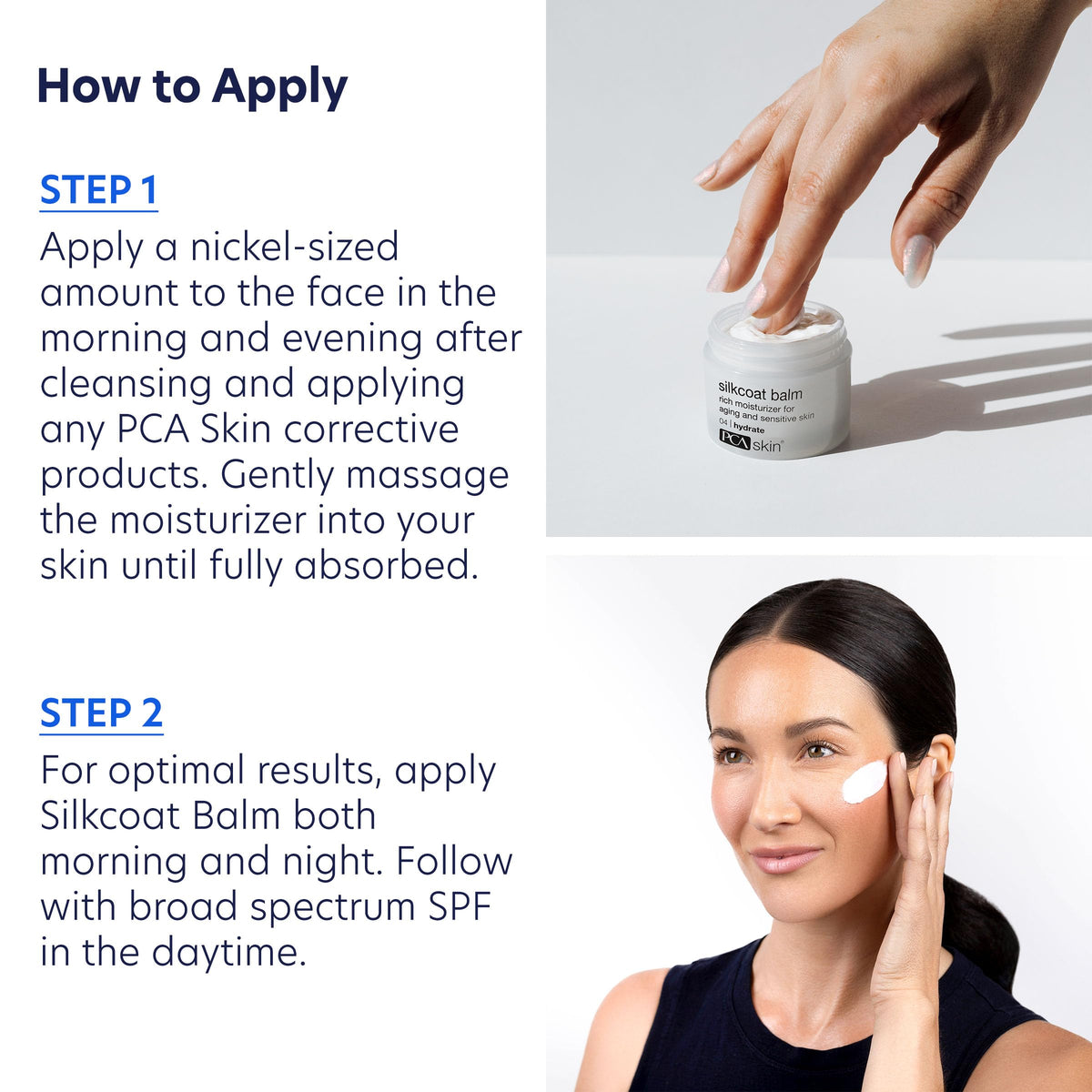 PCA SKIN Silkcoat Balm, Face Moisturizer For Mature and Dry Skin, 1.7 oz – back view and specifications