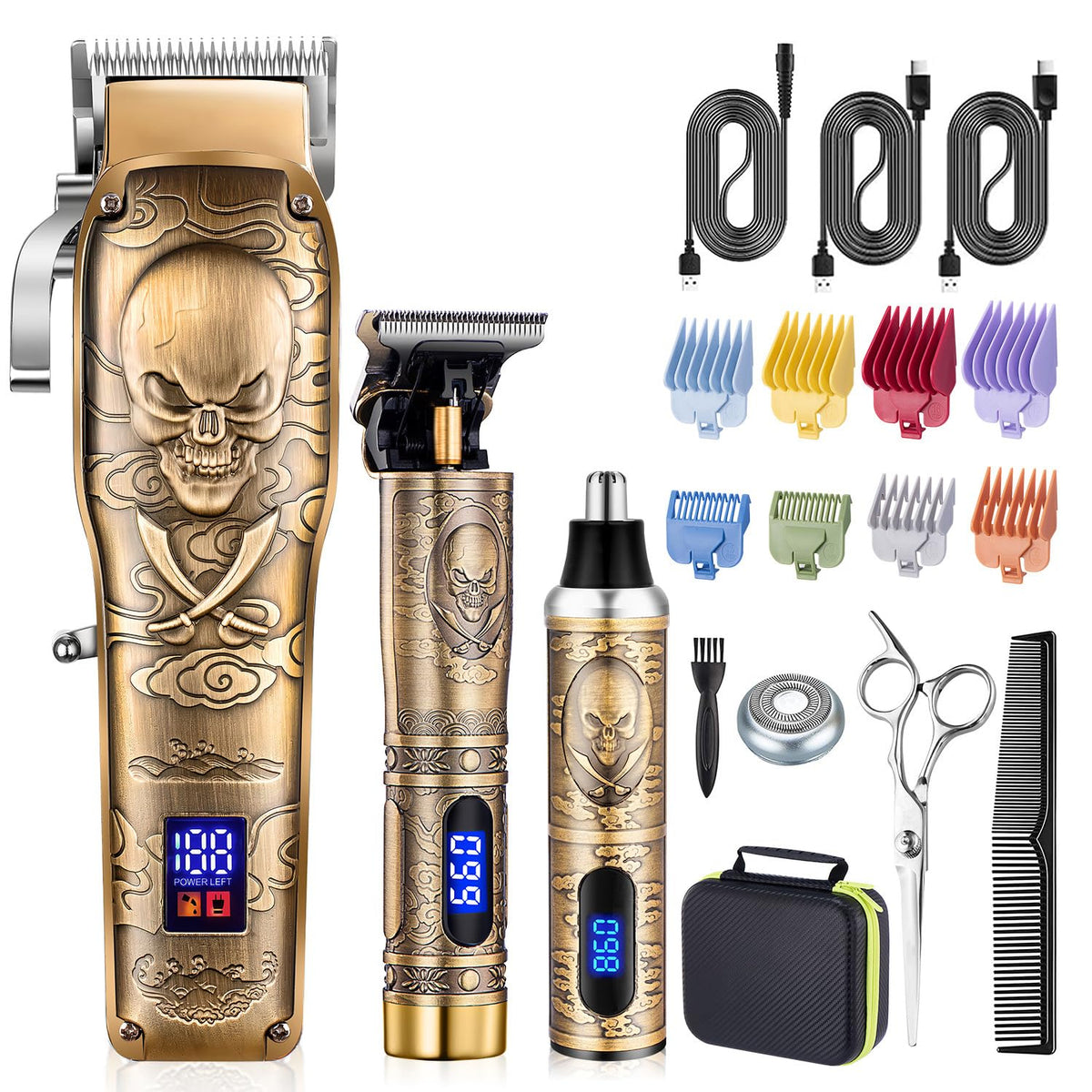 Roziapro Professional Hair Clippers for Men, Hair Trimmer for Haircut Cordless Hair Clippers Set with Rechargeable Nose 