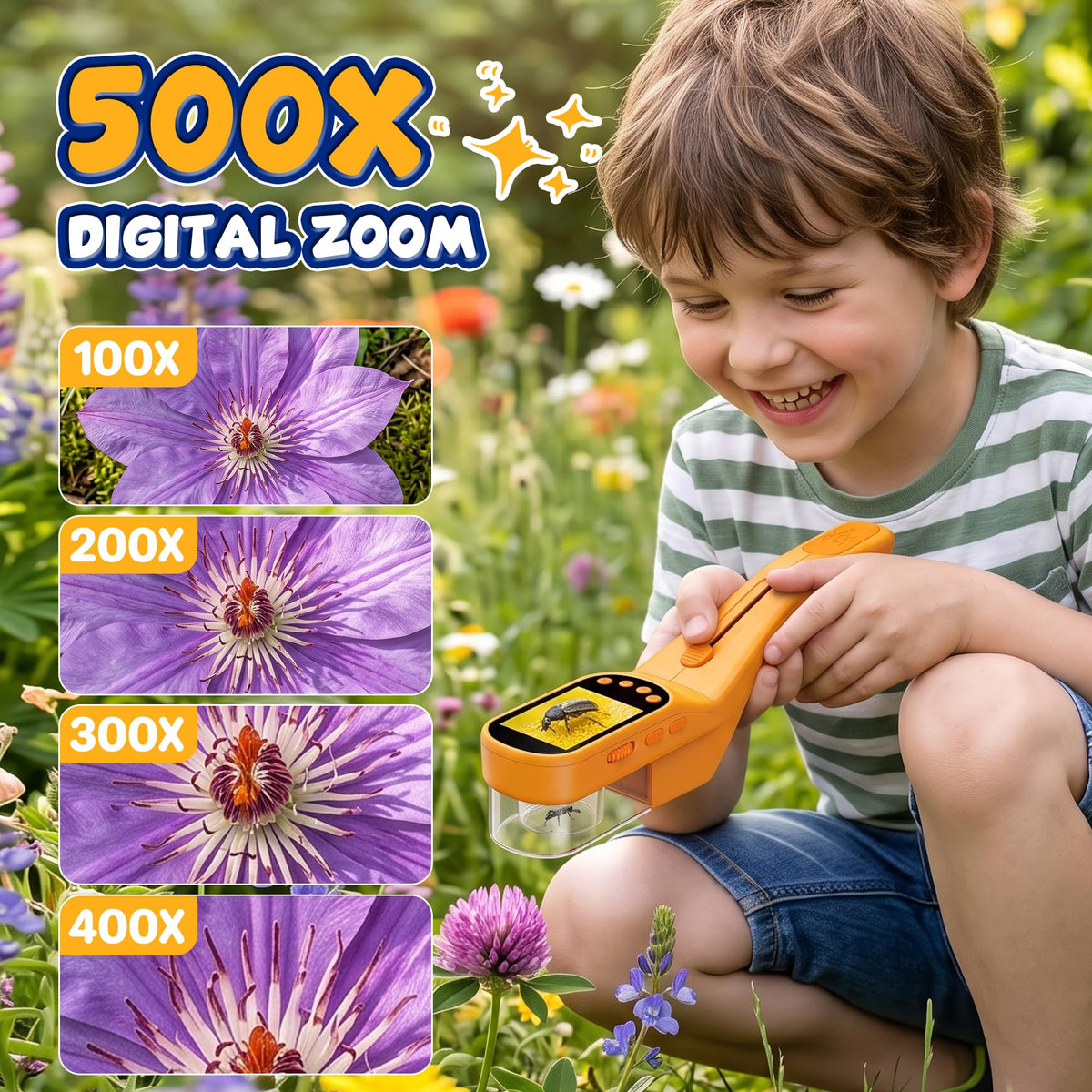 Bug Catcher Microscope for Kids Outdoor STEM Toys with 500X - SIIOOE Official Imagery - 5