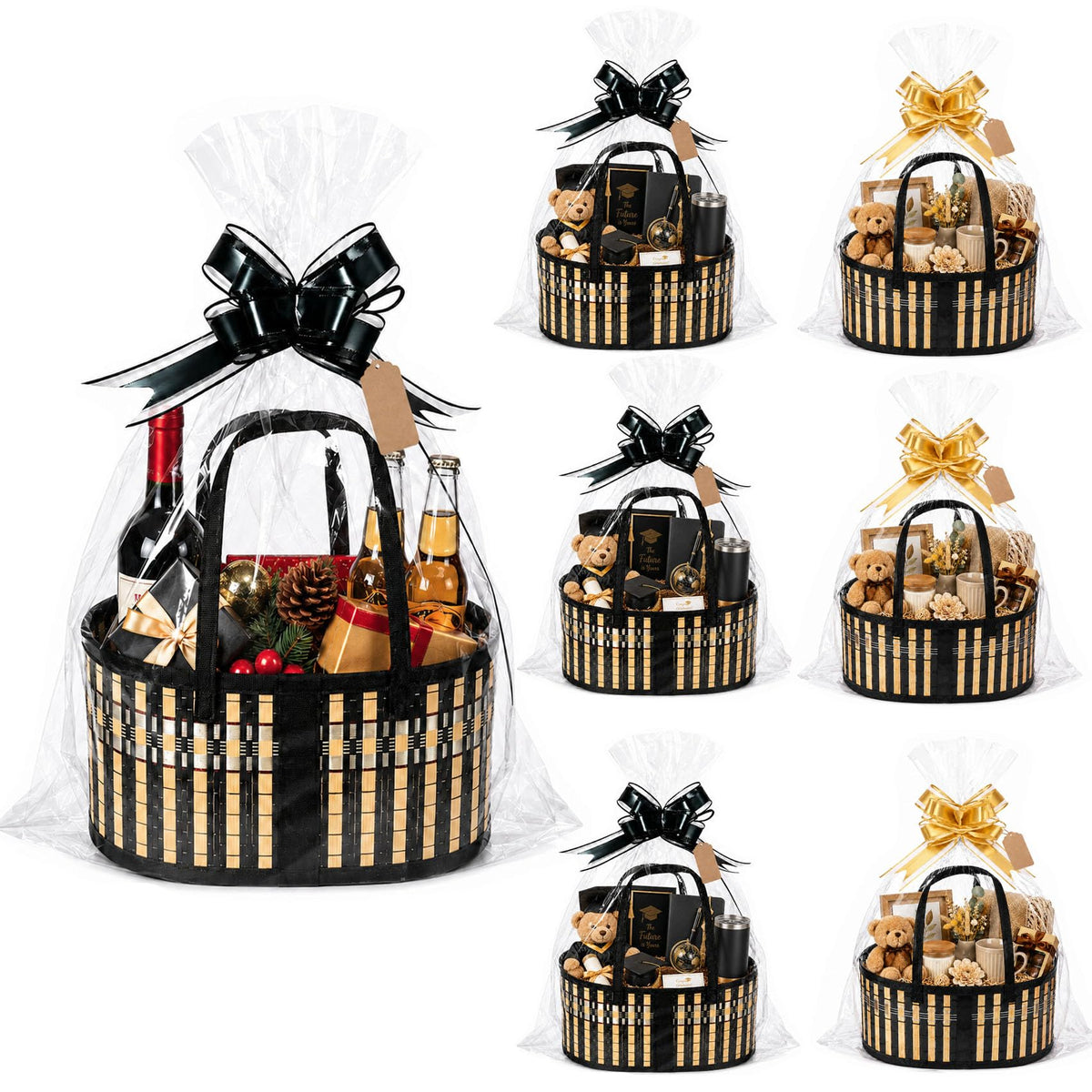 12 Set Baskets for Gifts Empty Bulk Large Woven Bamboo Gift - Premium Selection Official Imagery - 8