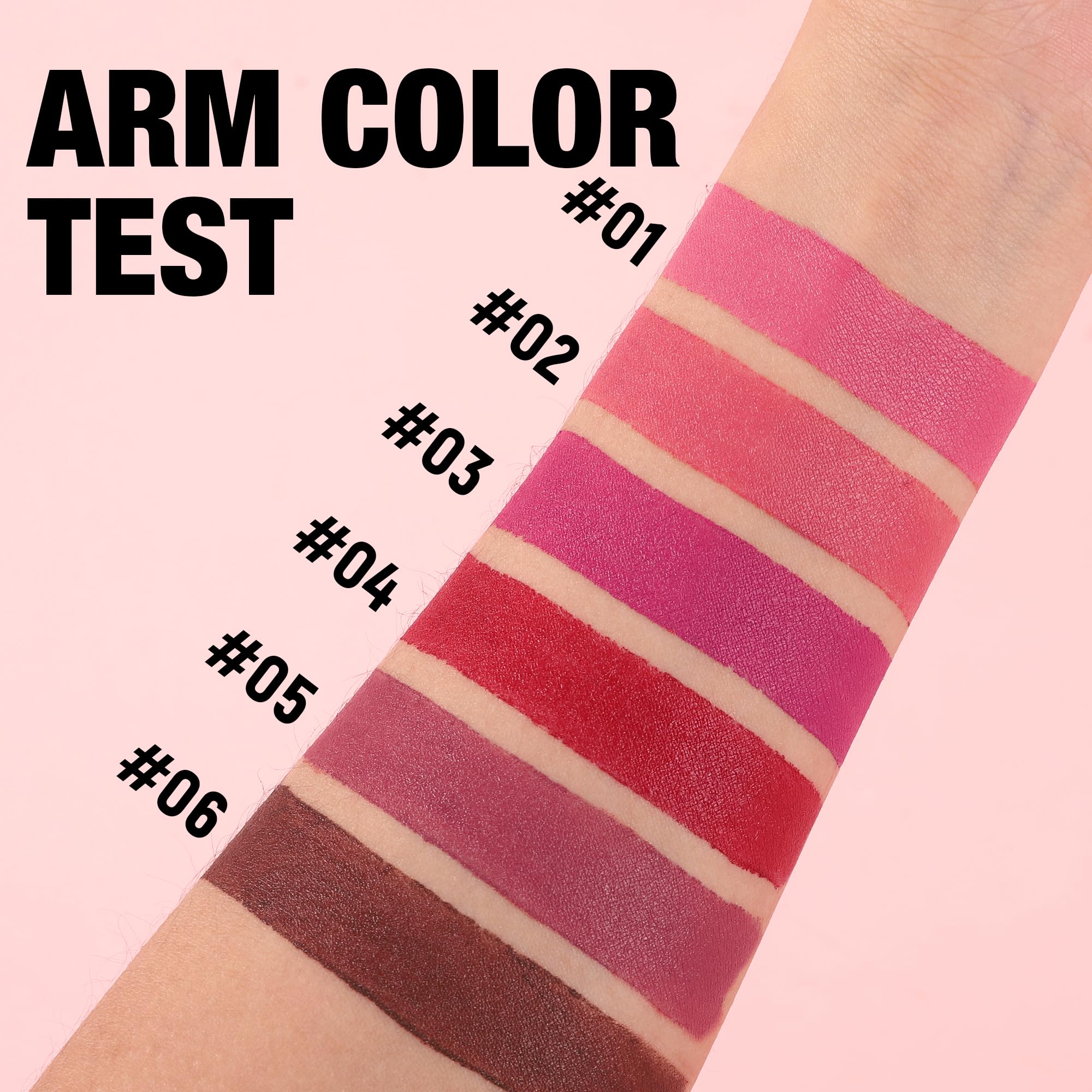 SAUBZEAN lipstick makeup showing a long-lasting matte lip satin stick in a vibrant lip color for women.