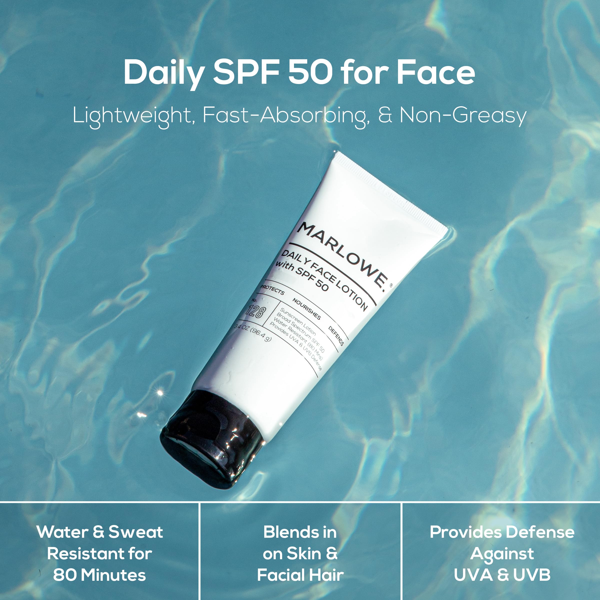 MARLOWE. Face Moisturizer SPF 50 – Daily Sunscreen 2pk