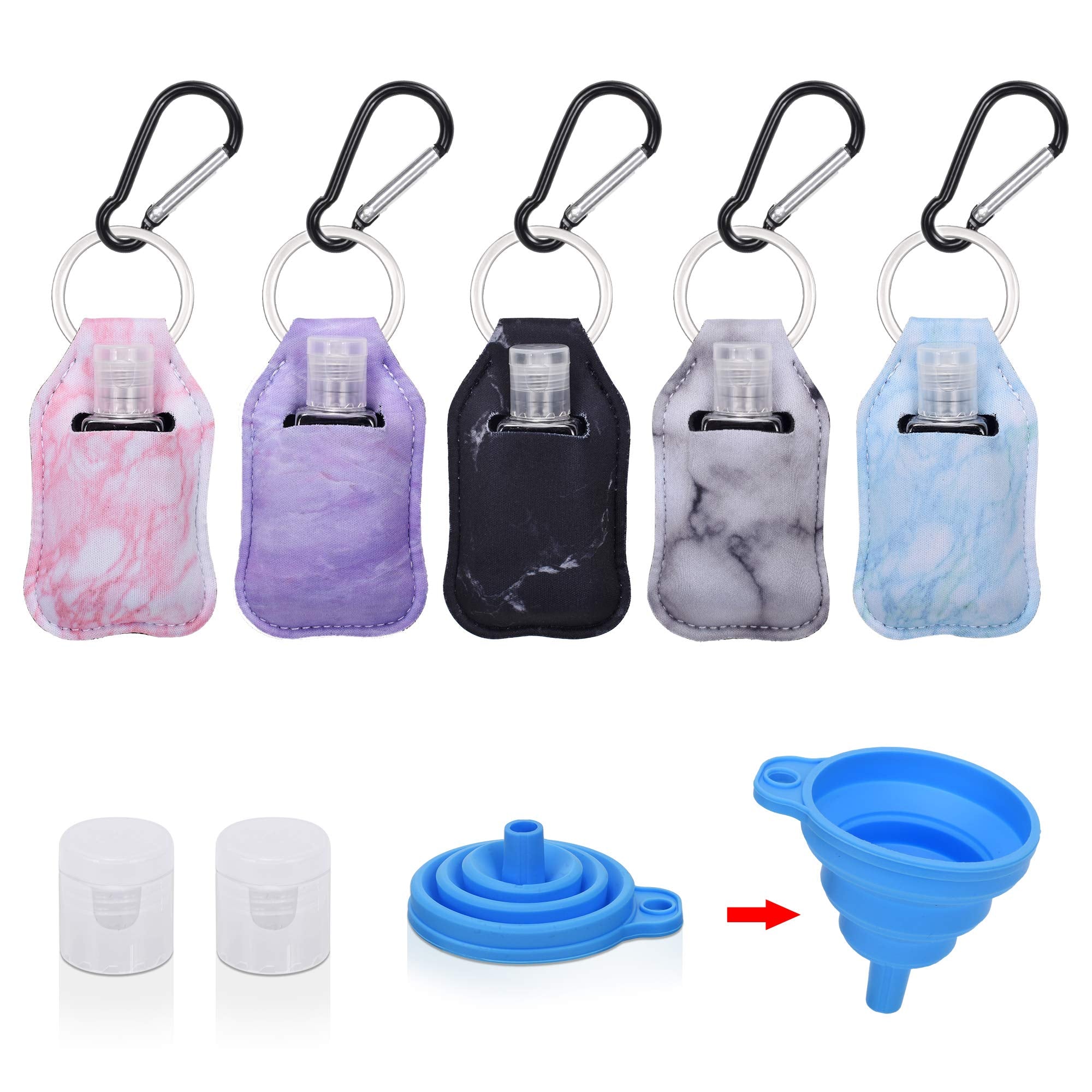 Hand Sanitizer Holder Keychian,5 Pack Empty Travel Size Bottle - Product Imagery