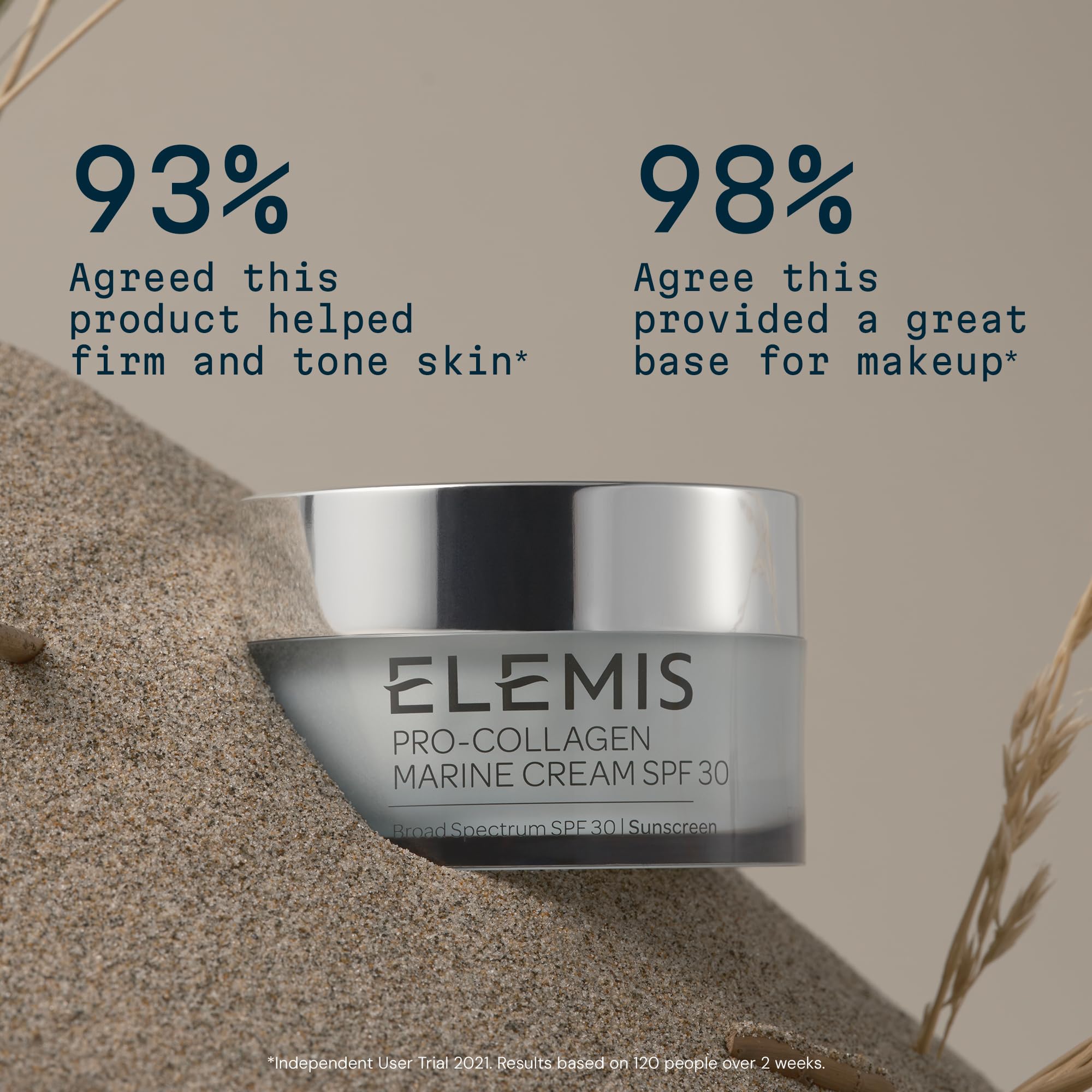 ELEMIS Pro-Collagen Marine Cream SPF 30 skin moisturizer jar with 50 ml, anti-wrinkle and hydrating skincare product