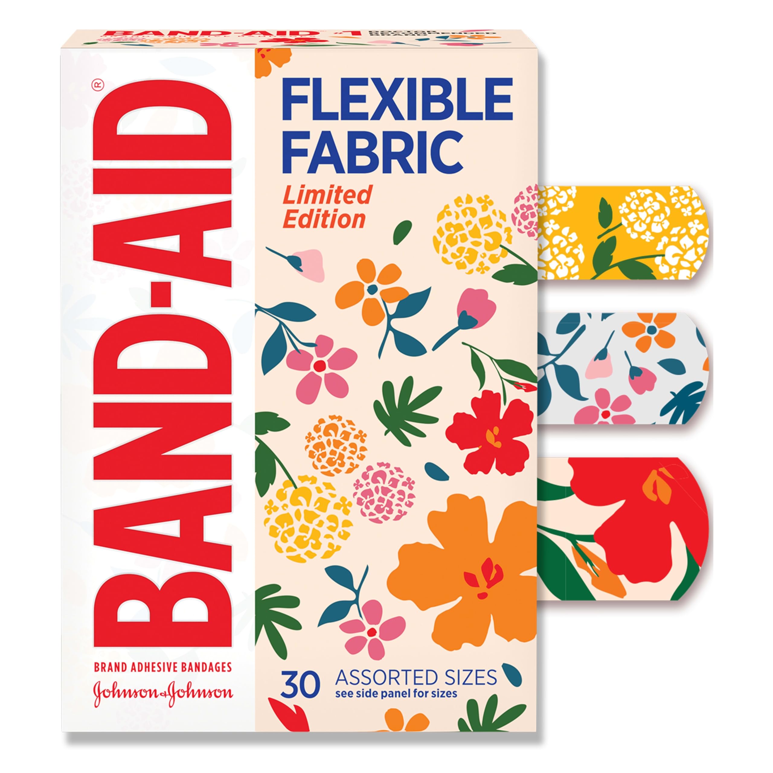 BAND-AID Brand Flexible Fabric Adhesive Bandages, Wildflower - Product Imagery