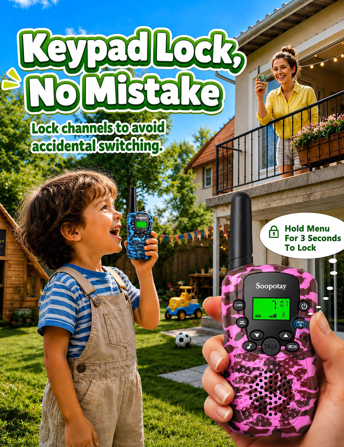 Rechargeable Walkie Talkies for Kids Outdoor Toys Games for - Soopotay Official Imagery - 8