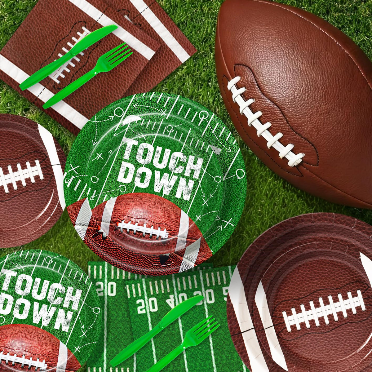 Actilize Football Party Decorations - Football Party Supplies Kit for 24 – full view