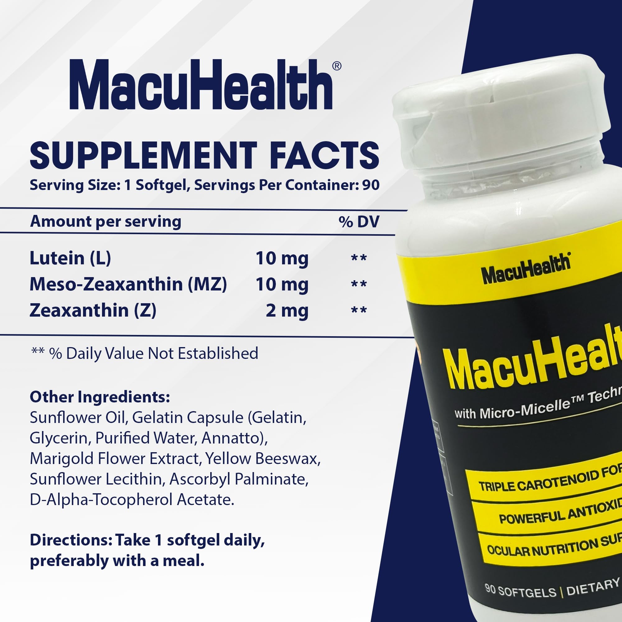 Macuhealth Triple Carotenoid Formula - Eye Vitamins for Adults