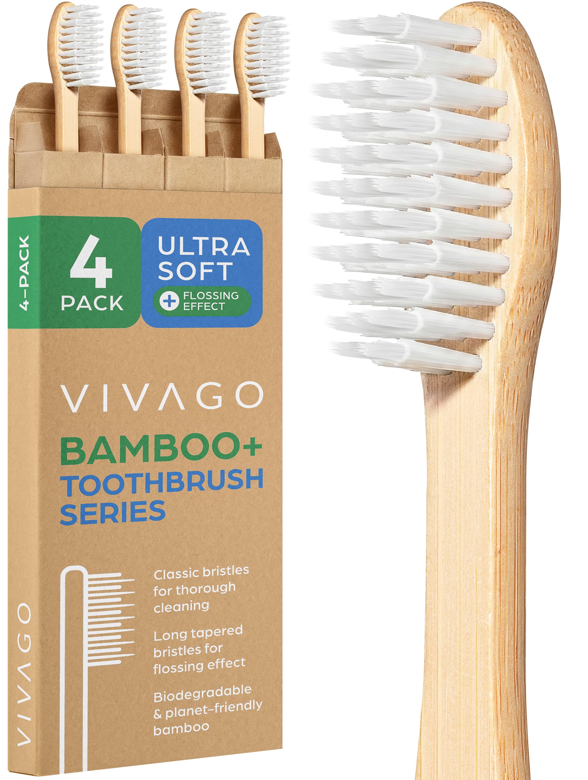 VIVAGO Extra Soft Toothbrushes for Adults - Ultra Soft Bristle - Product Imagery