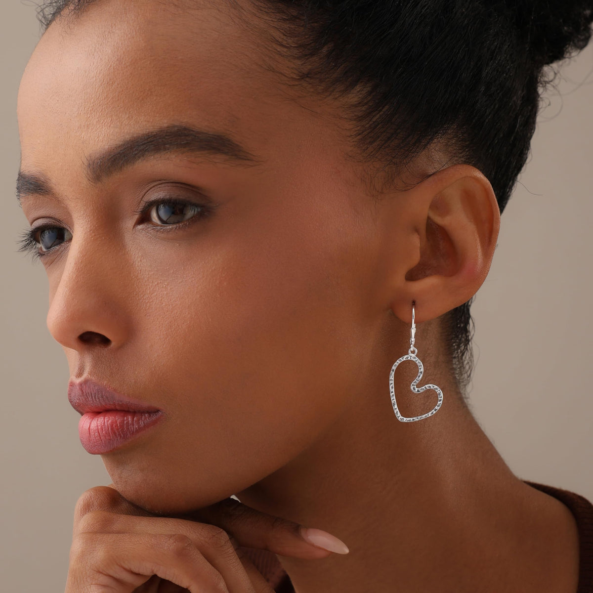 LeCalla 925 Sterling Silver Hammered Earrings for Women | Handmade Hammered Drop & Dangle Earrings Jewelry | Women's Sil