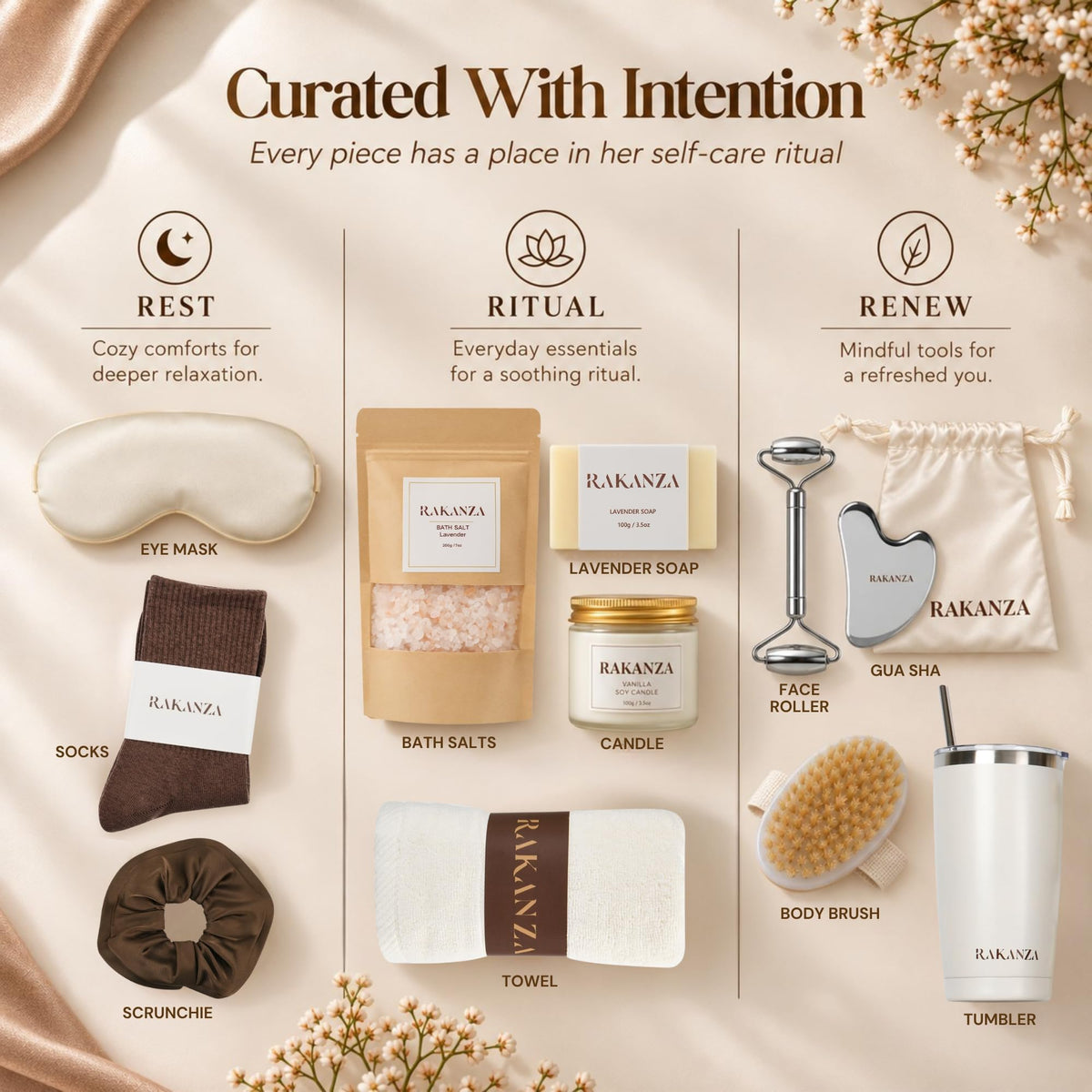 Luxury Spa Gift Set for Women 13 Piece Self Care Basket in - Rakanza Official Imagery - 3