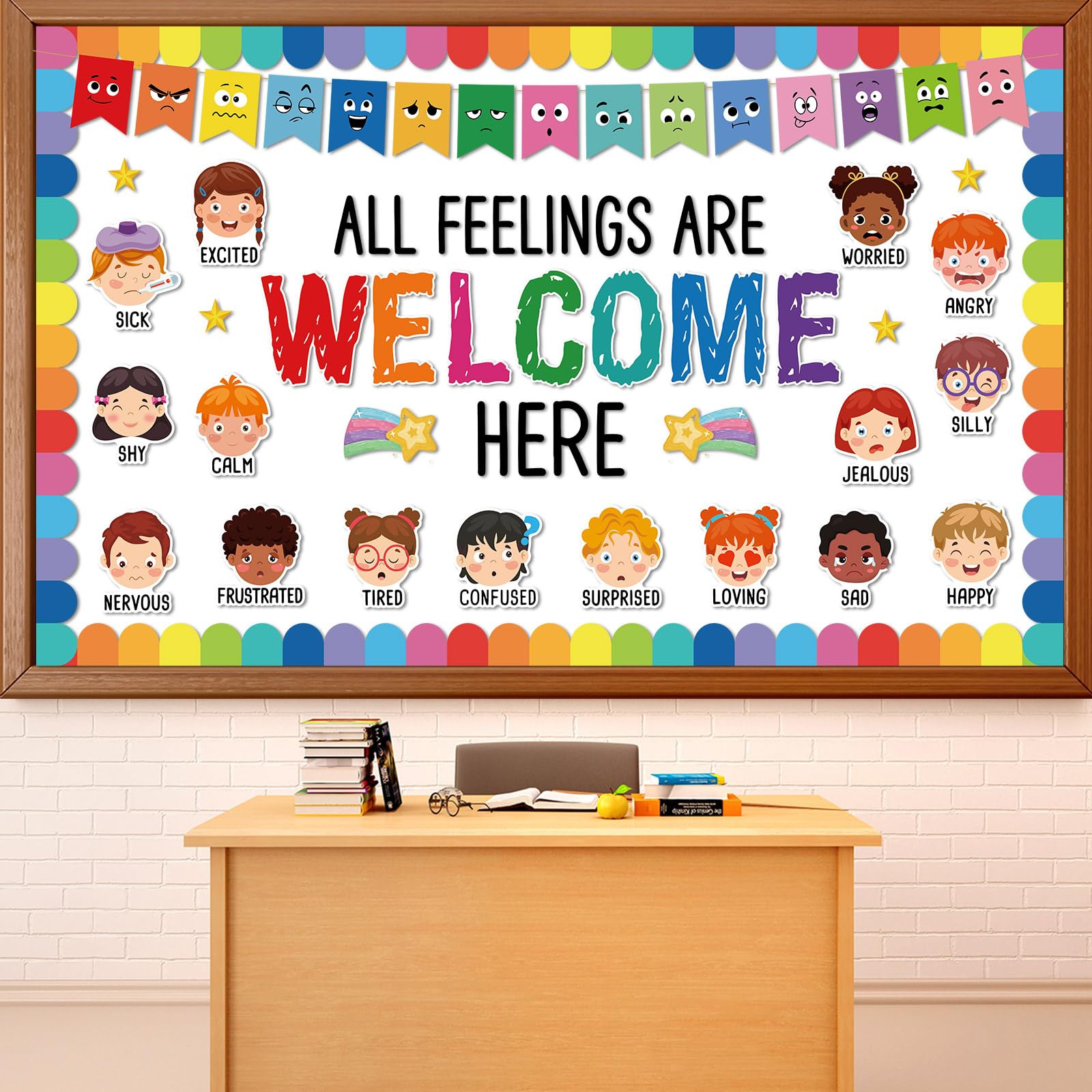 Feeling Emotion Bulletin Board Mental Health Back to School - Product Imagery
