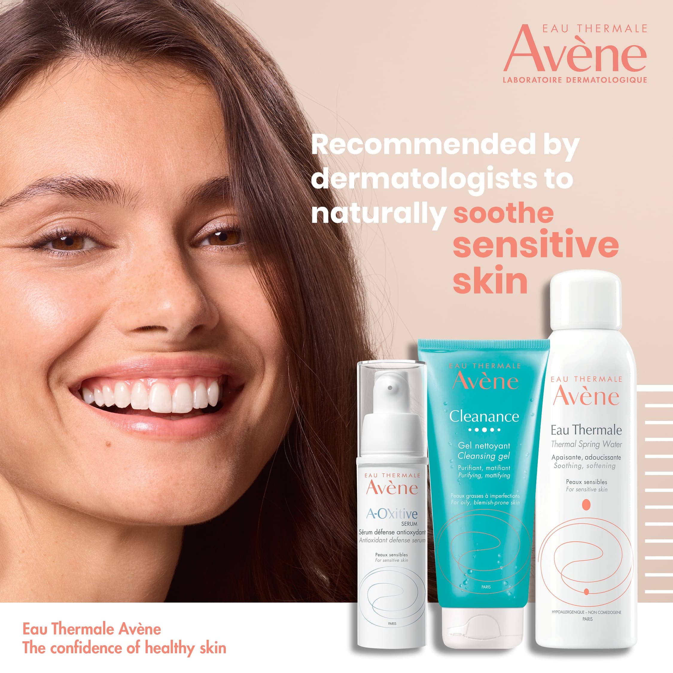 Eau Thermale Avène Gentle Exfoliating Gel Face Scrub in 2.5 oz tube, showing the product with a clean, smooth texture.