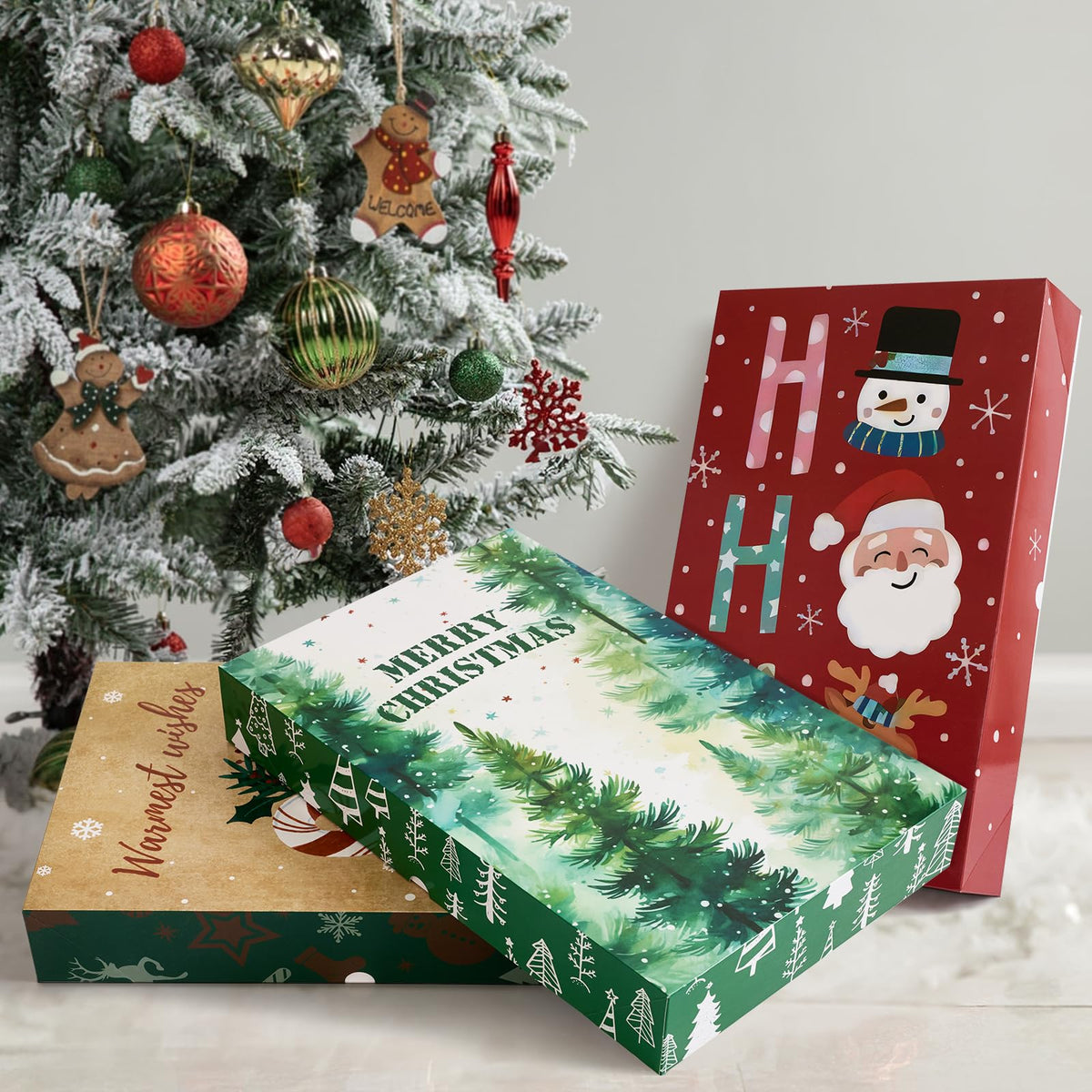 YANGTE 24 Pack Large Christmas Boxes with Lids for Presents - YANGTE Official Imagery - 6