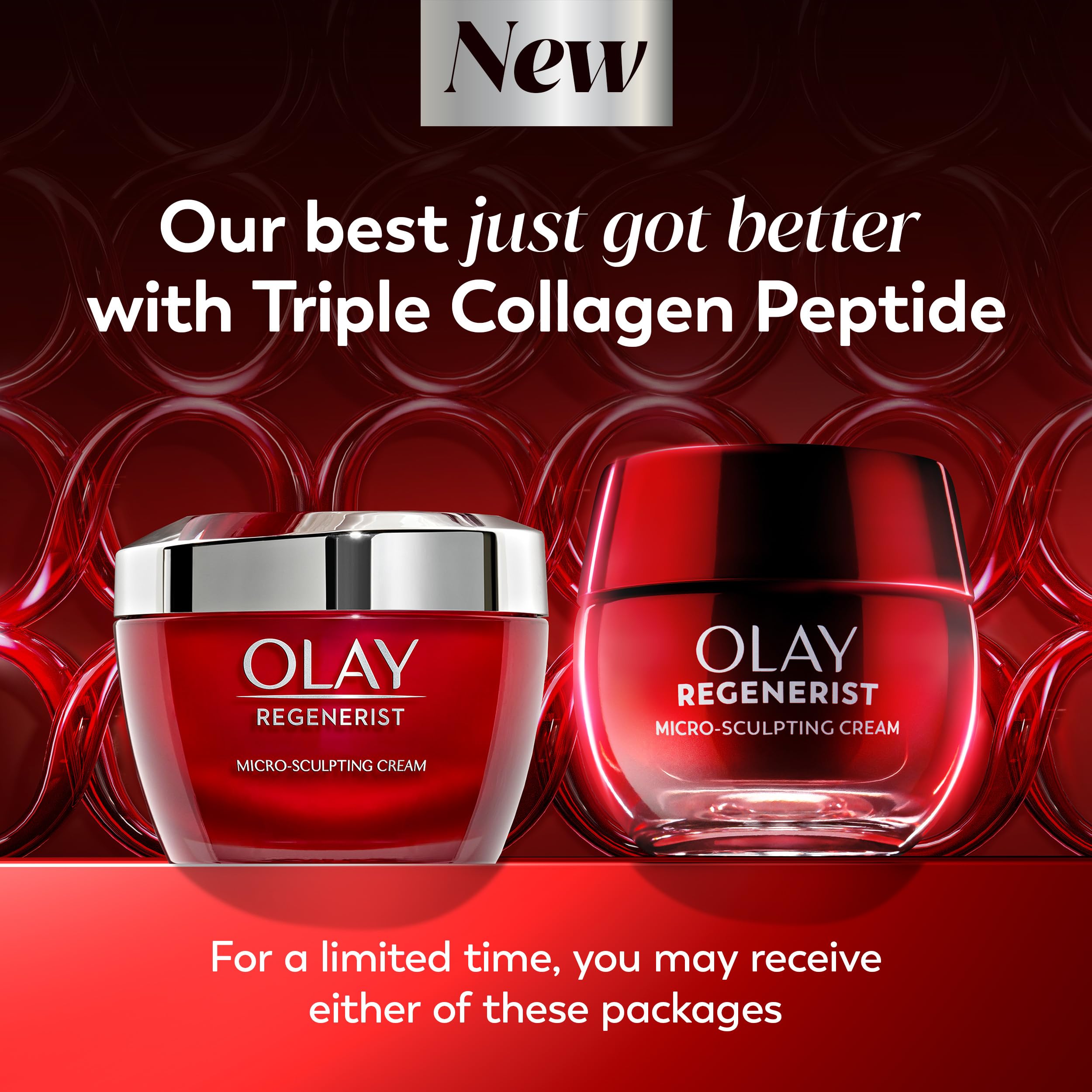 Olay Regenerist Micro-Sculpting Cream moisturizer for women with anti-aging peptides, hyaluronic acid, and niacinamide in 1.7oz jar