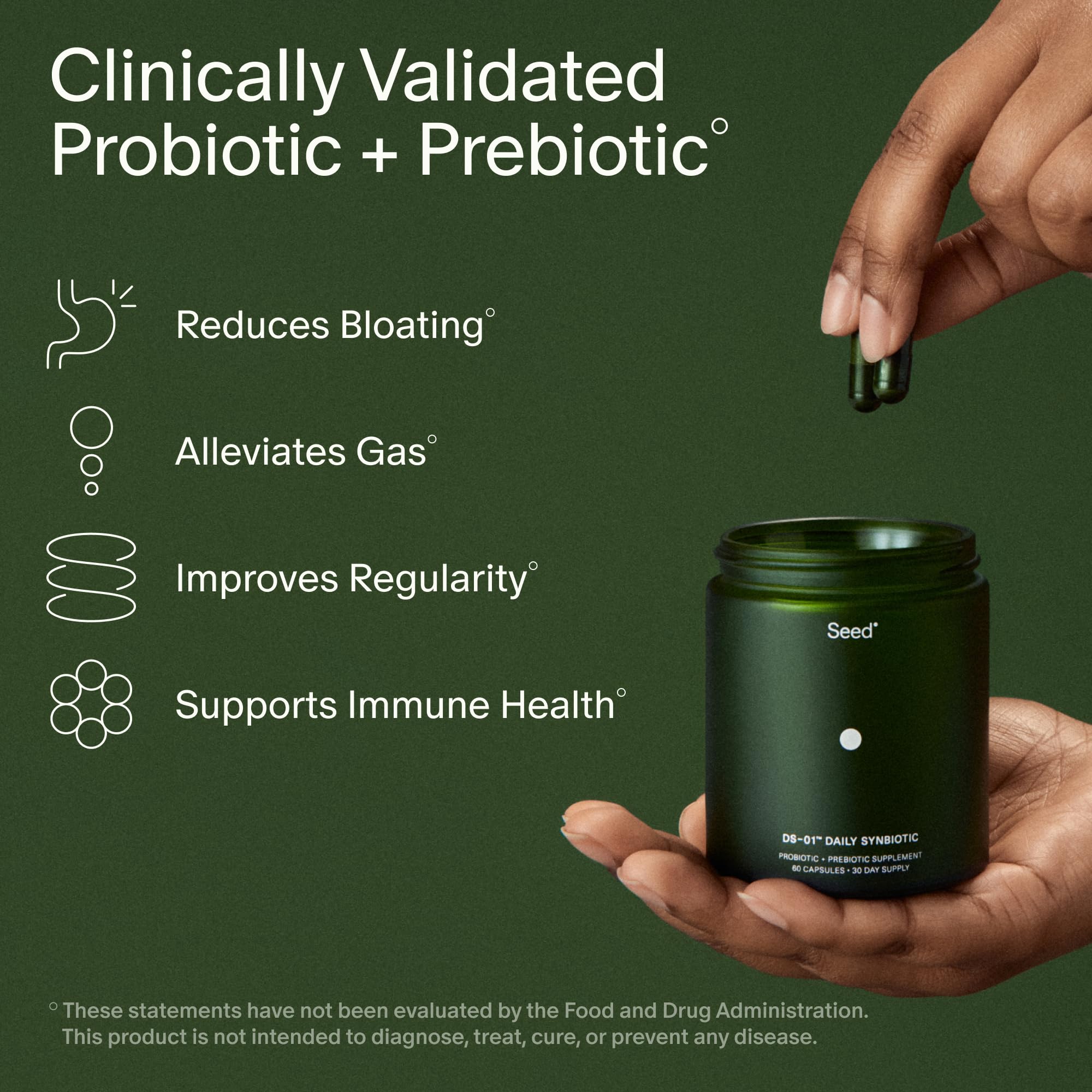 Seed DS-01 Daily Synbiotic Probiotic + Prebiotic 30-Day