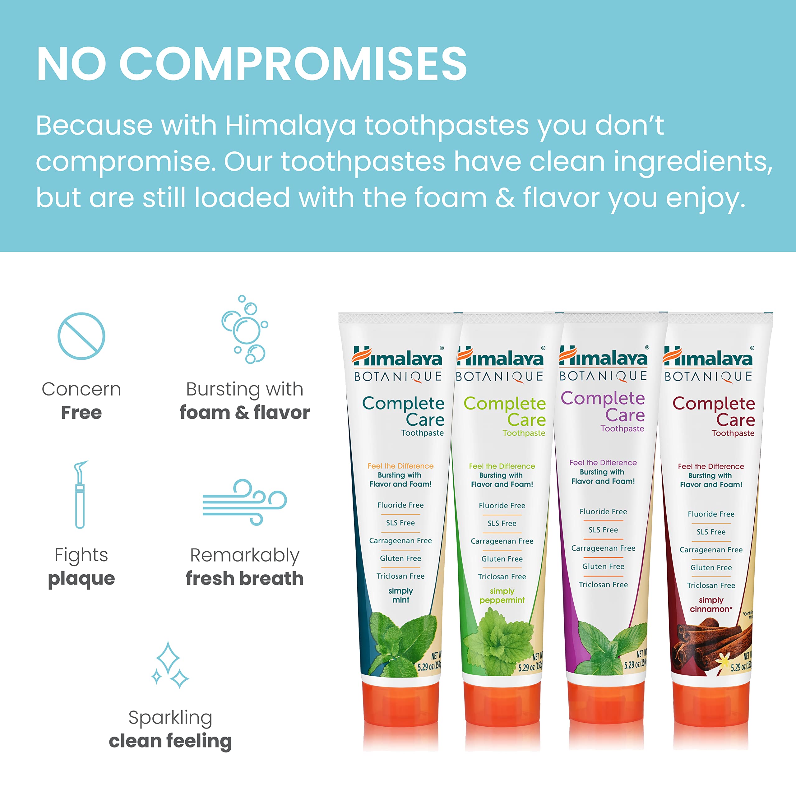 Himalaya Botanique Herbal Toothpaste Variety 4-Pack 5.29oz