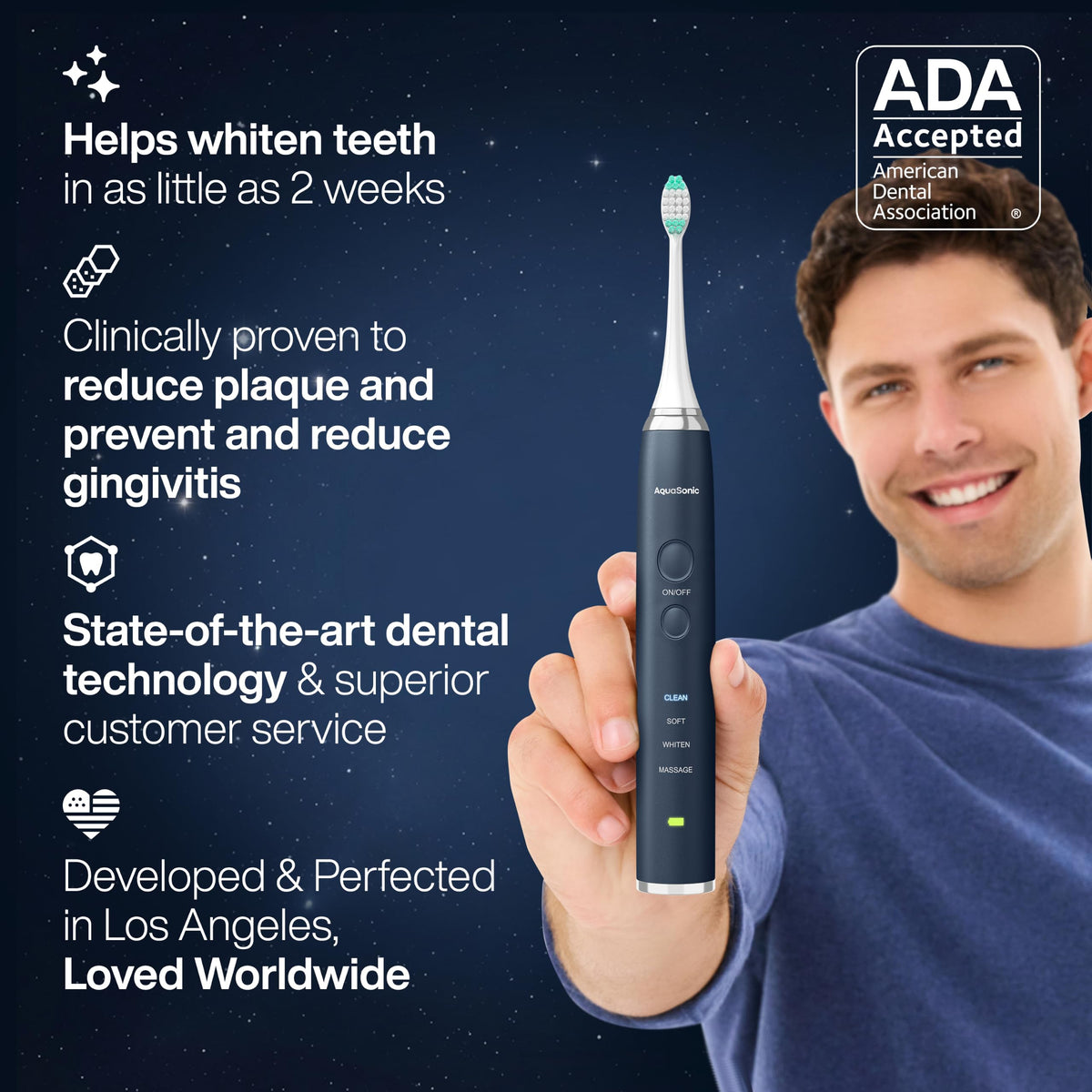 Aquasonic Vibe Series Ultra Whitening Toothbrush ADA - Aquasonic Official Imagery - 7