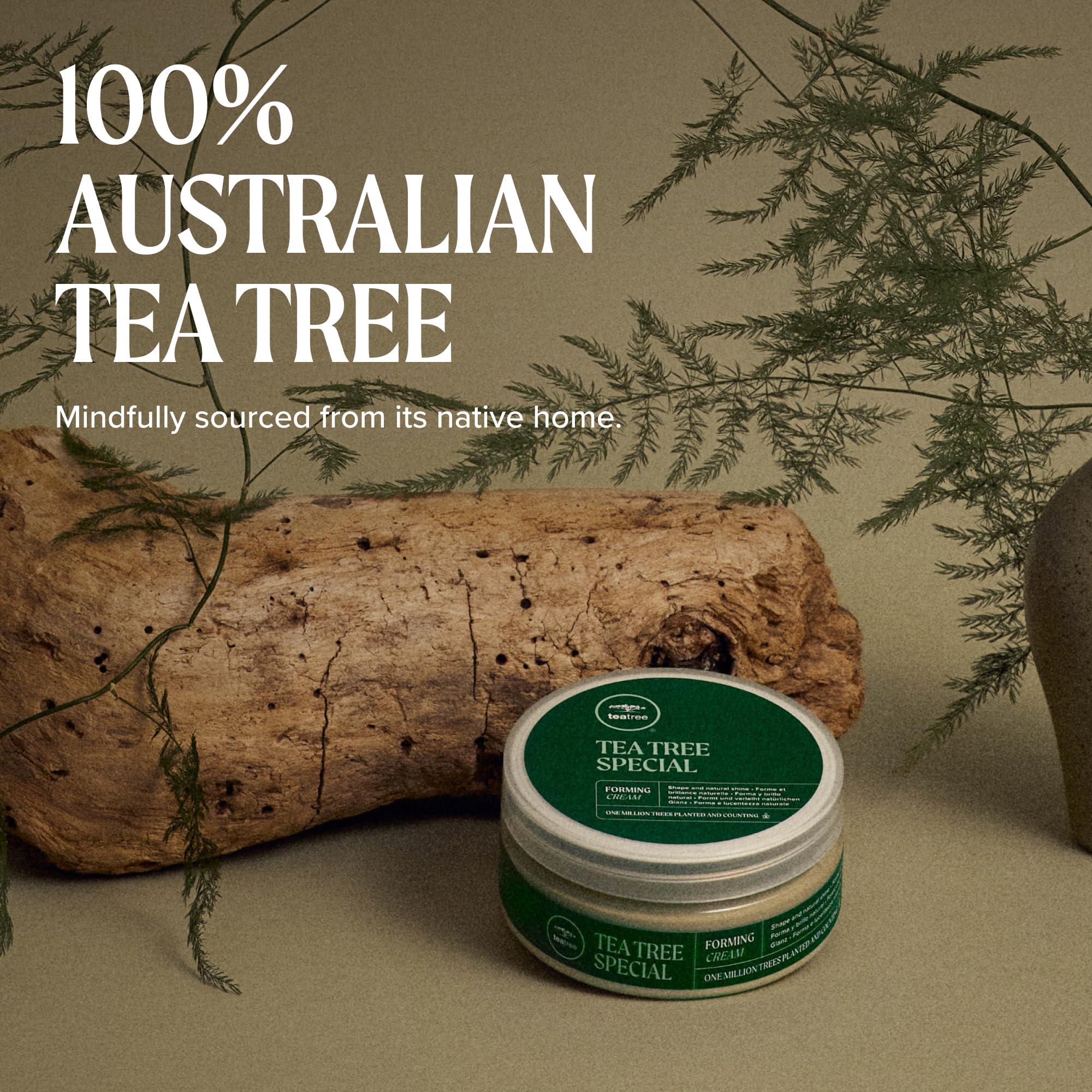 Tea Tree forming cream 3 oz, a flexible hold hair styler with natural tea tree ingredients, shown in the image.