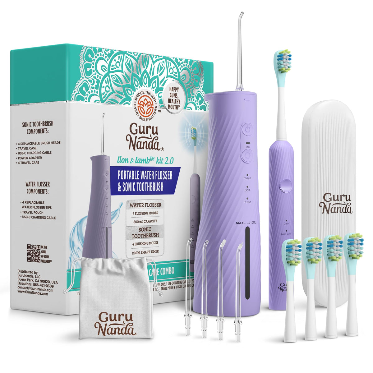 GuruNanda Electric Toothbrush Water Flosser 4 Toothbrush - GuruNanda Official Imagery - 1