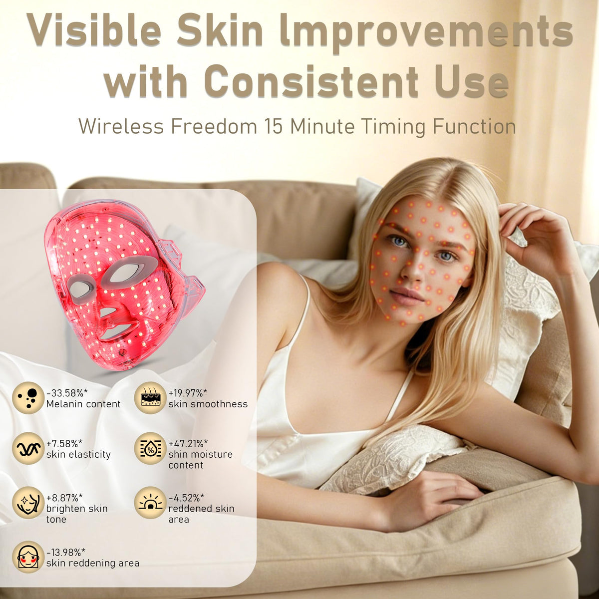 Red Light Therapy for Face 7 Colors LED Face Mask - zorendi Official Imagery - 4