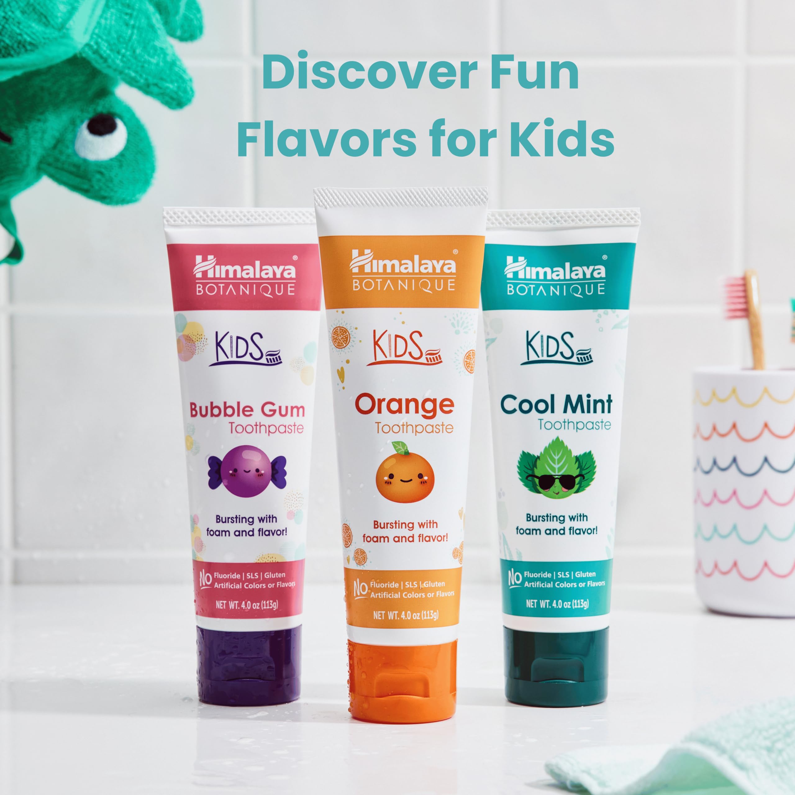 Himalaya Botanique Kids Toothpaste with Xylitol, Cool Mint, 4 oz, 2 Pack