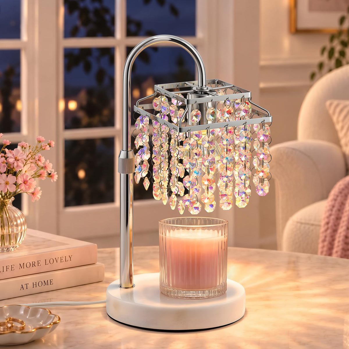 Crystal Candle Warmer Lamp with Timer Dimmable Brightness - Luvkczc Official Imagery - 1