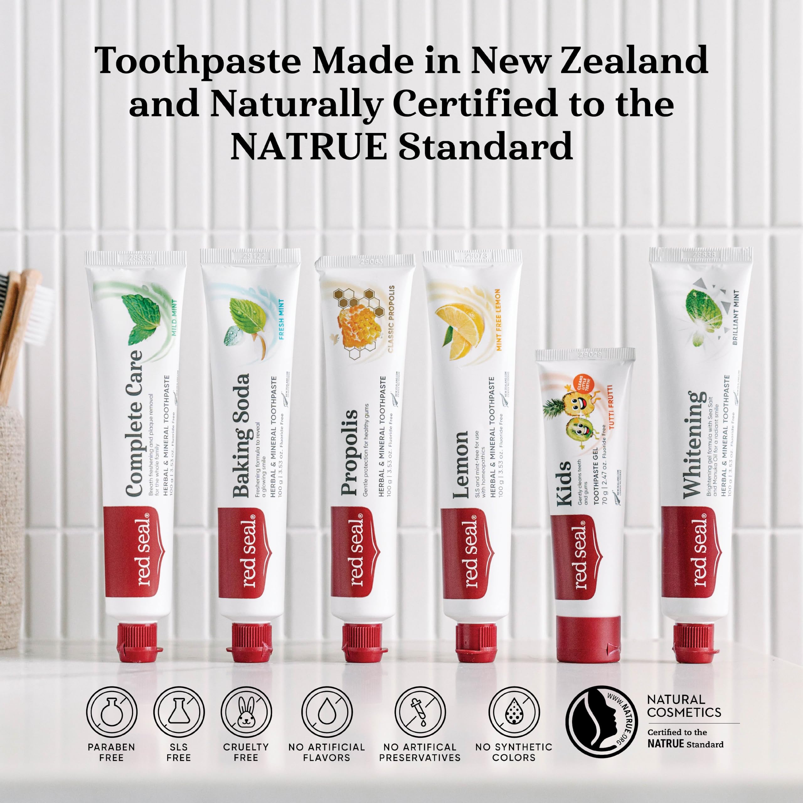 Red Seal Kids Tutti Frutti Toothpaste Fluoride Free 2.47oz