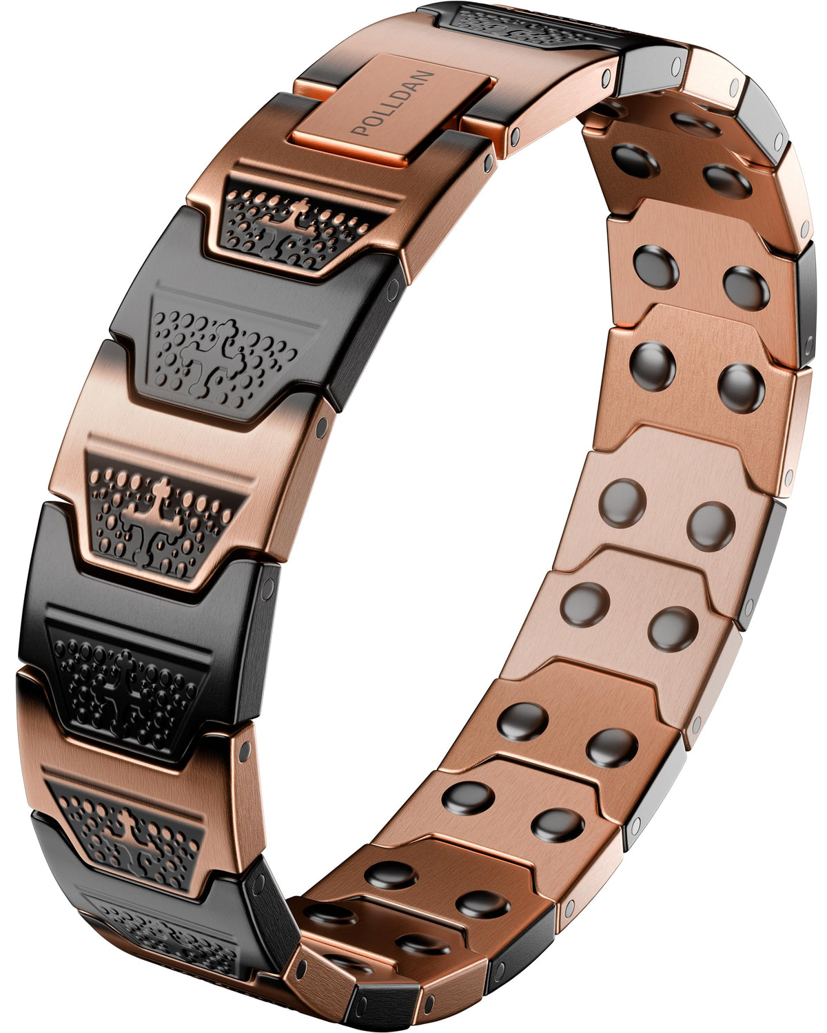 POLLDAN Cross Copper Bracelet for Men 6200 Gauss | Mens Bracelet 99.99% Pure Copper - Adjustable Fit | Christian Cross M